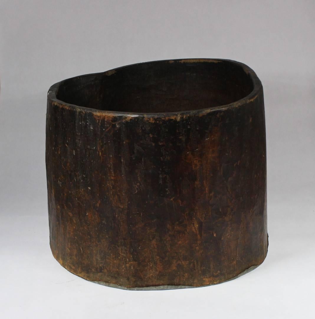 Romanian Large Primitive Hand-Hollowed Wood Storage Vessel, 19th Century For Sale