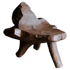Large Primitive Mountain Stool from France, Circa 1960
