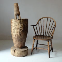 Large Primitive Pestle and Mortar, Oversized, Rustic, Early 20th Century, Naive