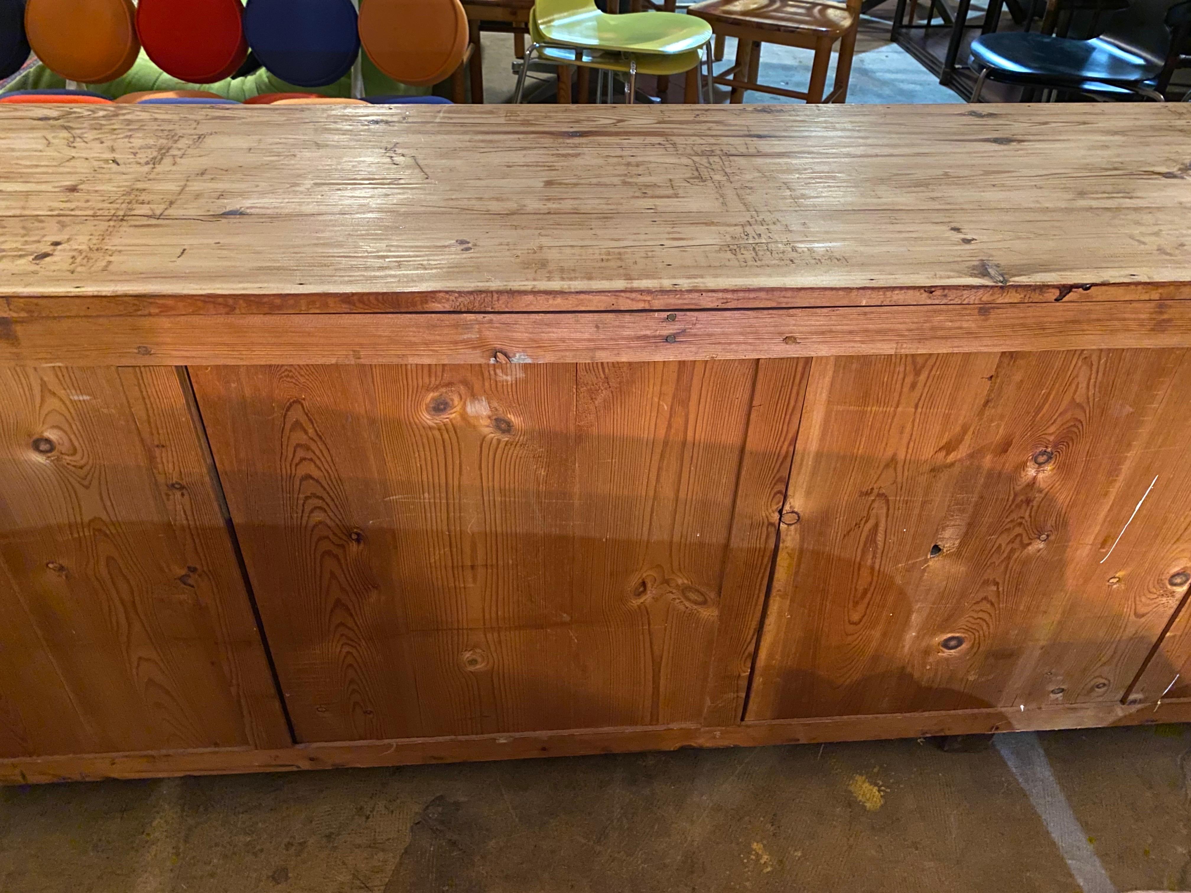 Large Primitive Pine Sideboard, Belgium, Circa 1970s 5