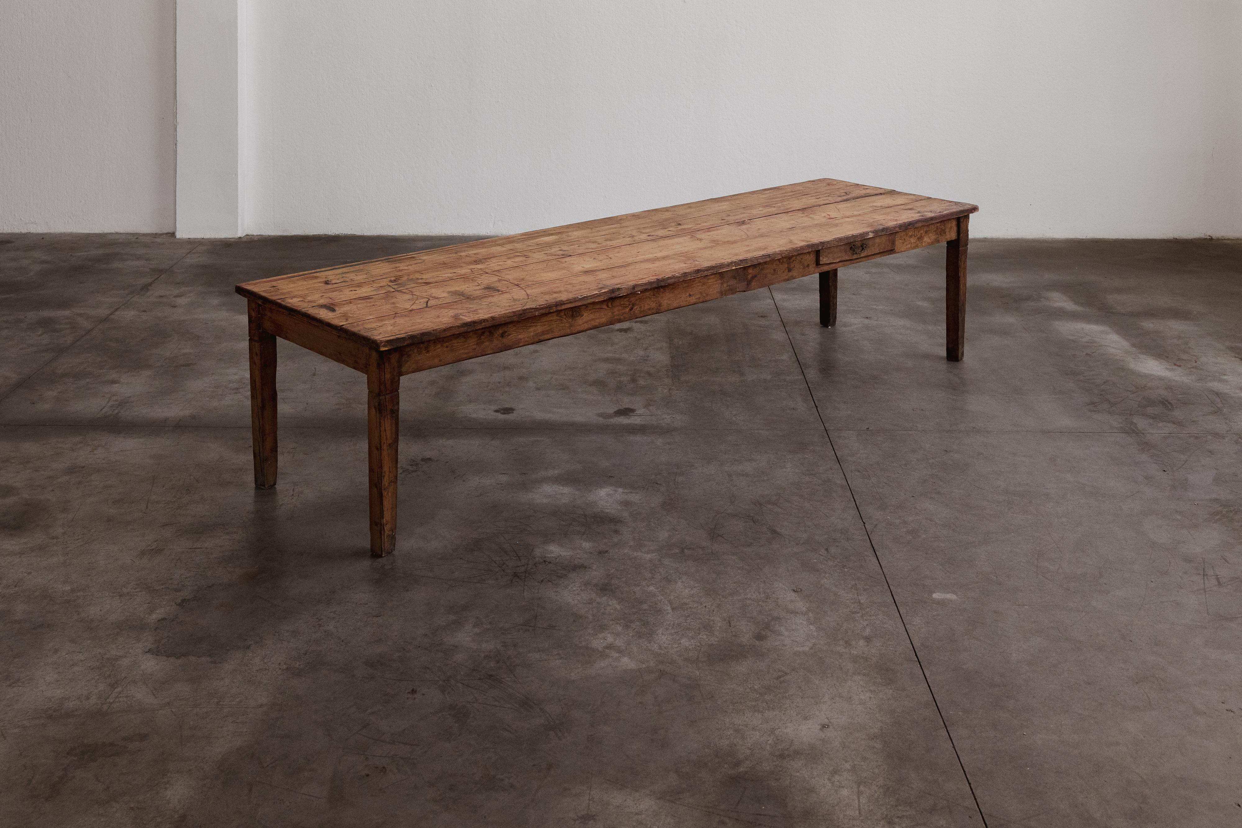 Grande table à manger rustique primitive, bois, France, 1920 en vente 6