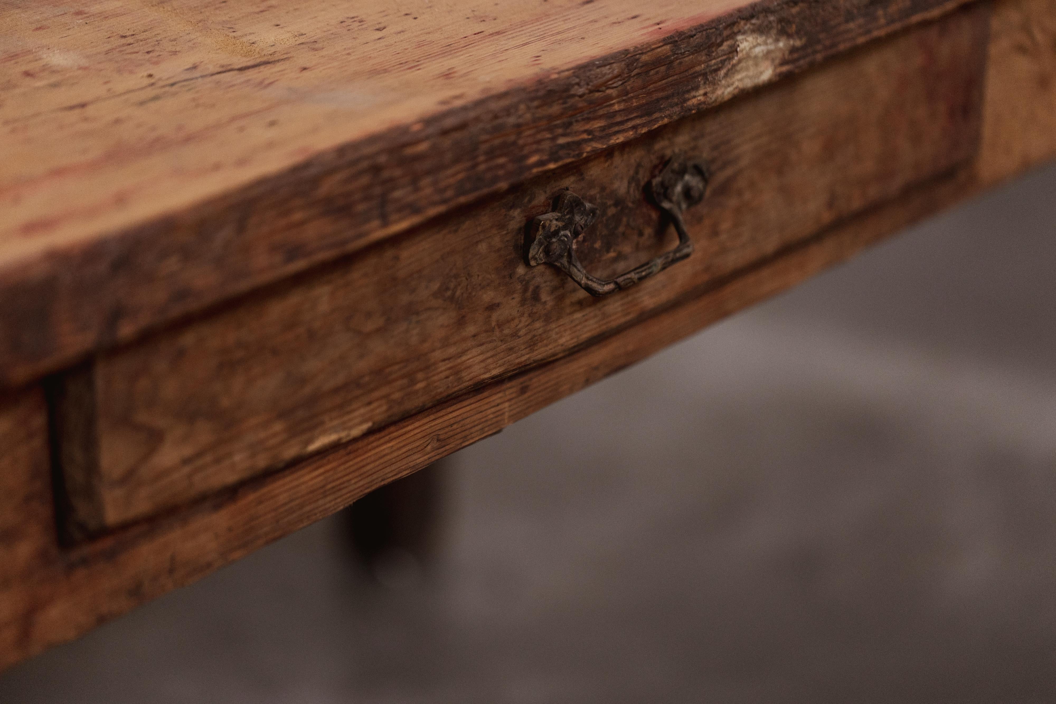 Grande table à manger rustique primitive, bois, France, 1920 Bon état - En vente à Lonigo, Veneto