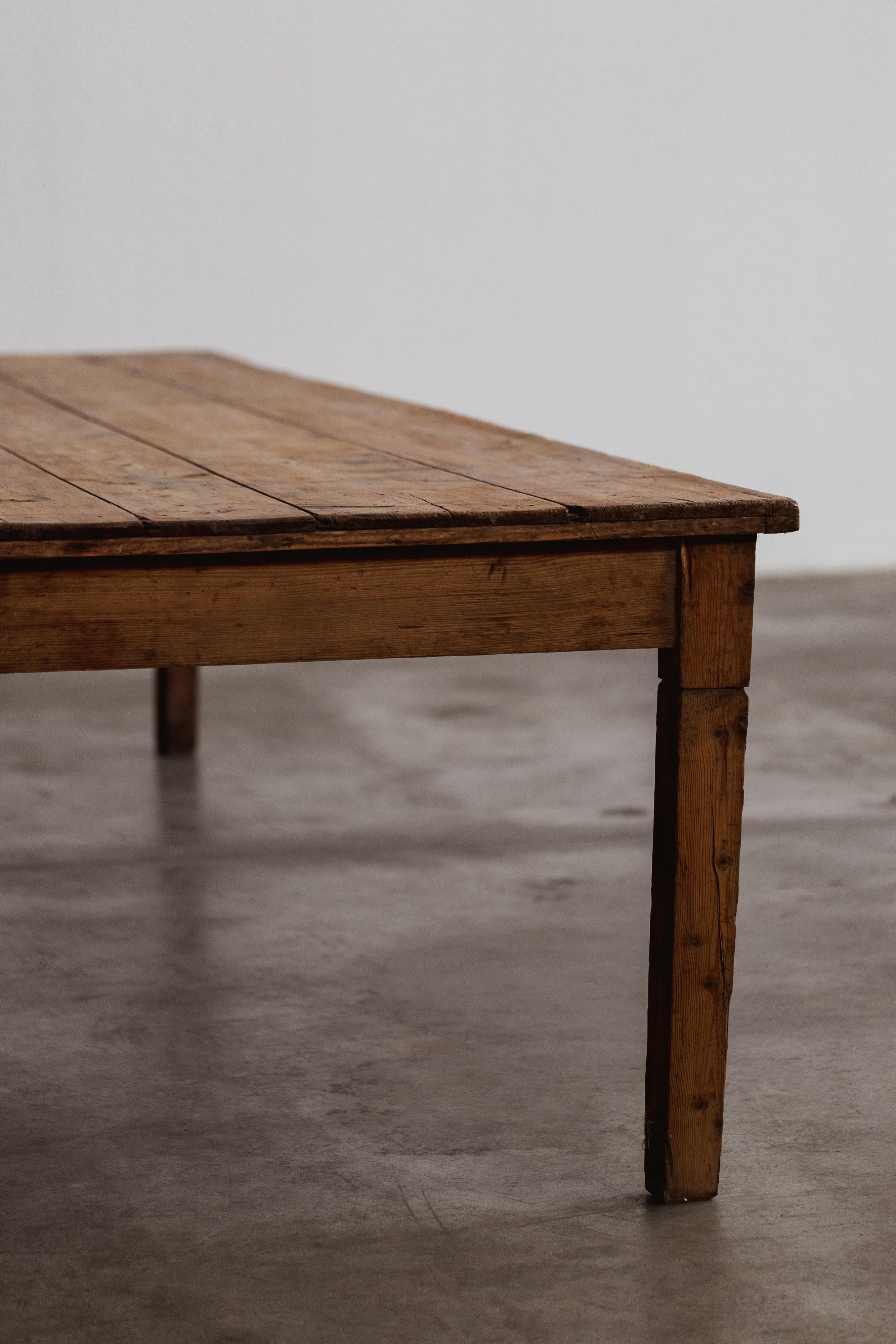 Grande table à manger rustique primitive, bois, France, 1920 en vente 1
