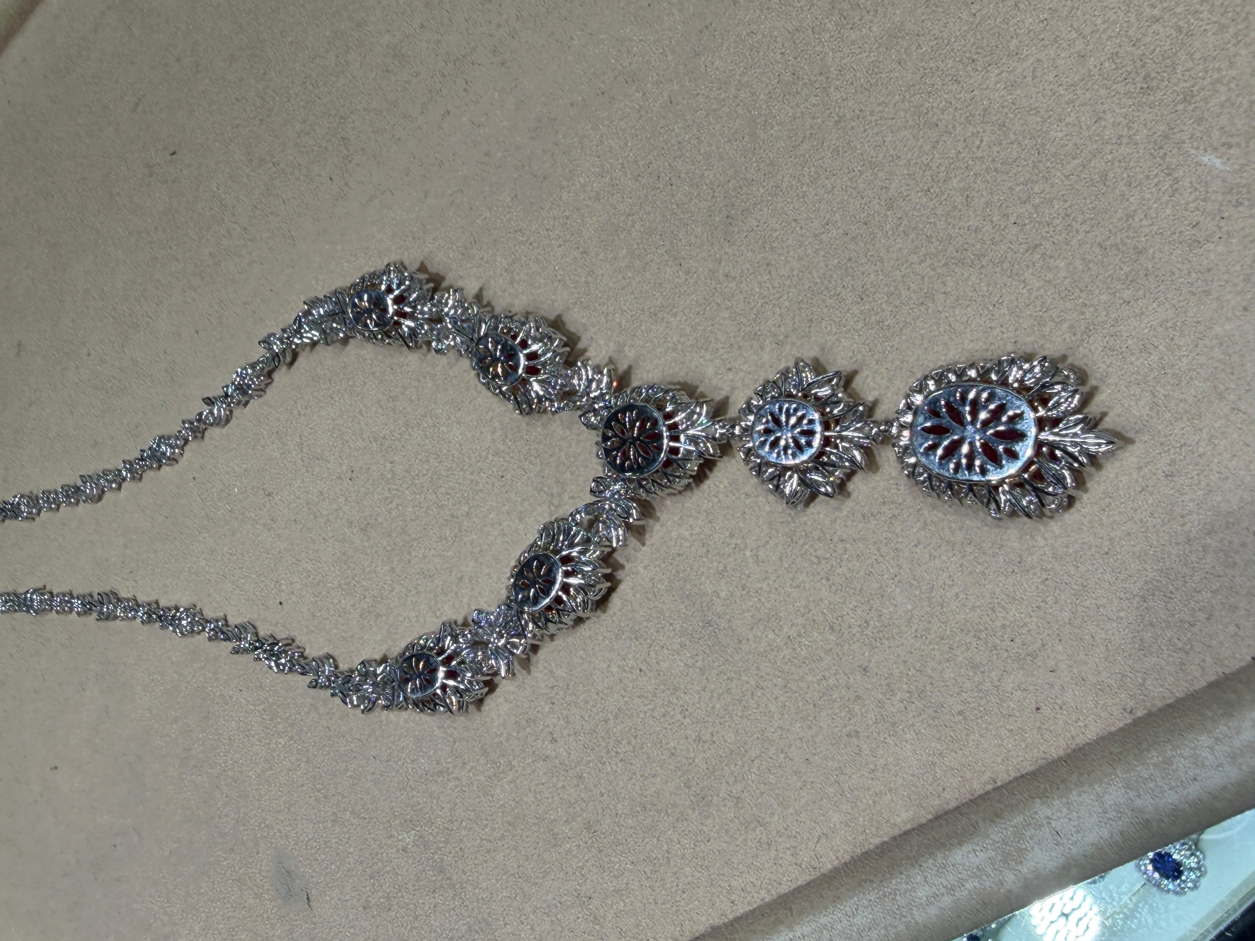 Diana 14,74ct Kornblumenblauer Ceylon Saphir & Diamant Ring in 18K Weißgold im Angebot 7