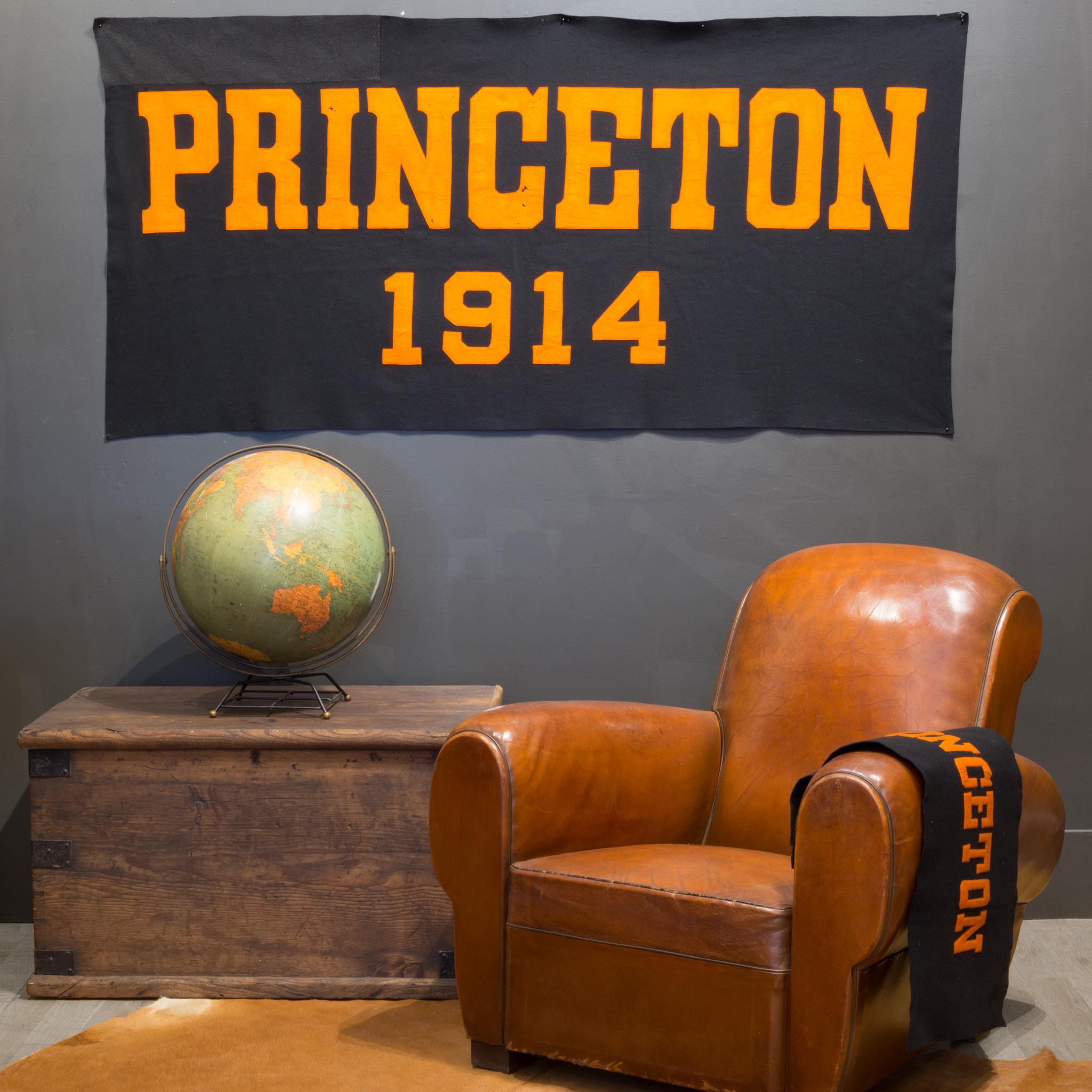 ABOUT

An original large Princeton University banner class of 1914. Hand sewn letters and numbers.

 CREATOR Unknown.
 DATE OF MANUFACTURE c.1914.
 MATERIALS AND TECHNIQUES Felt.
 CONDITION Good. Wear consistent with age and use. Several holes plus