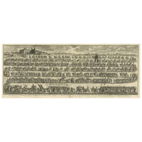 Large Print of the Procession for the Papal Inauguration in Rome, Italy, c.1730