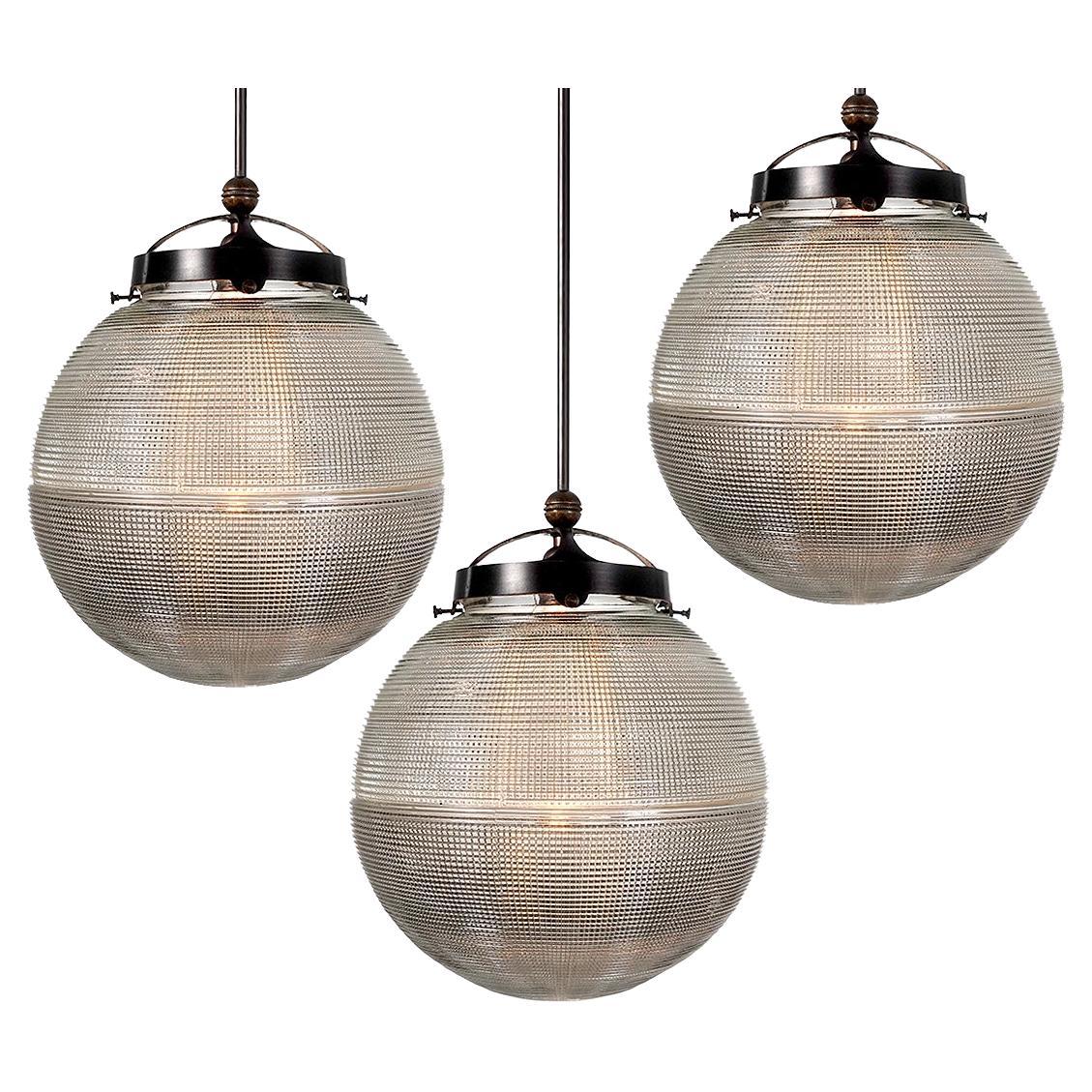 12 Inch Diameter Prismatic Globe Pendants