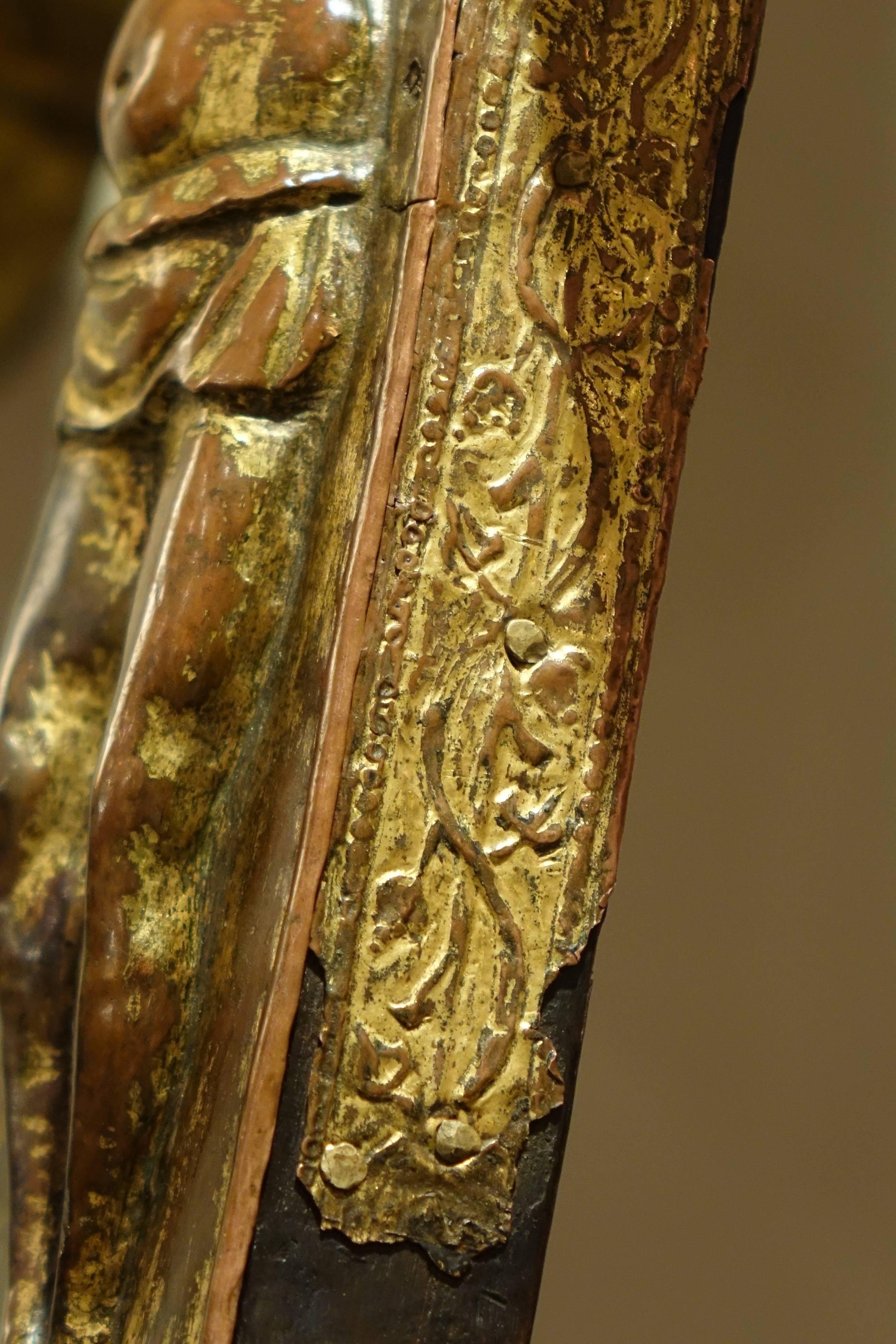 Large 15th Century Large  Procession Cross, Gilt Copper, Italy  3
