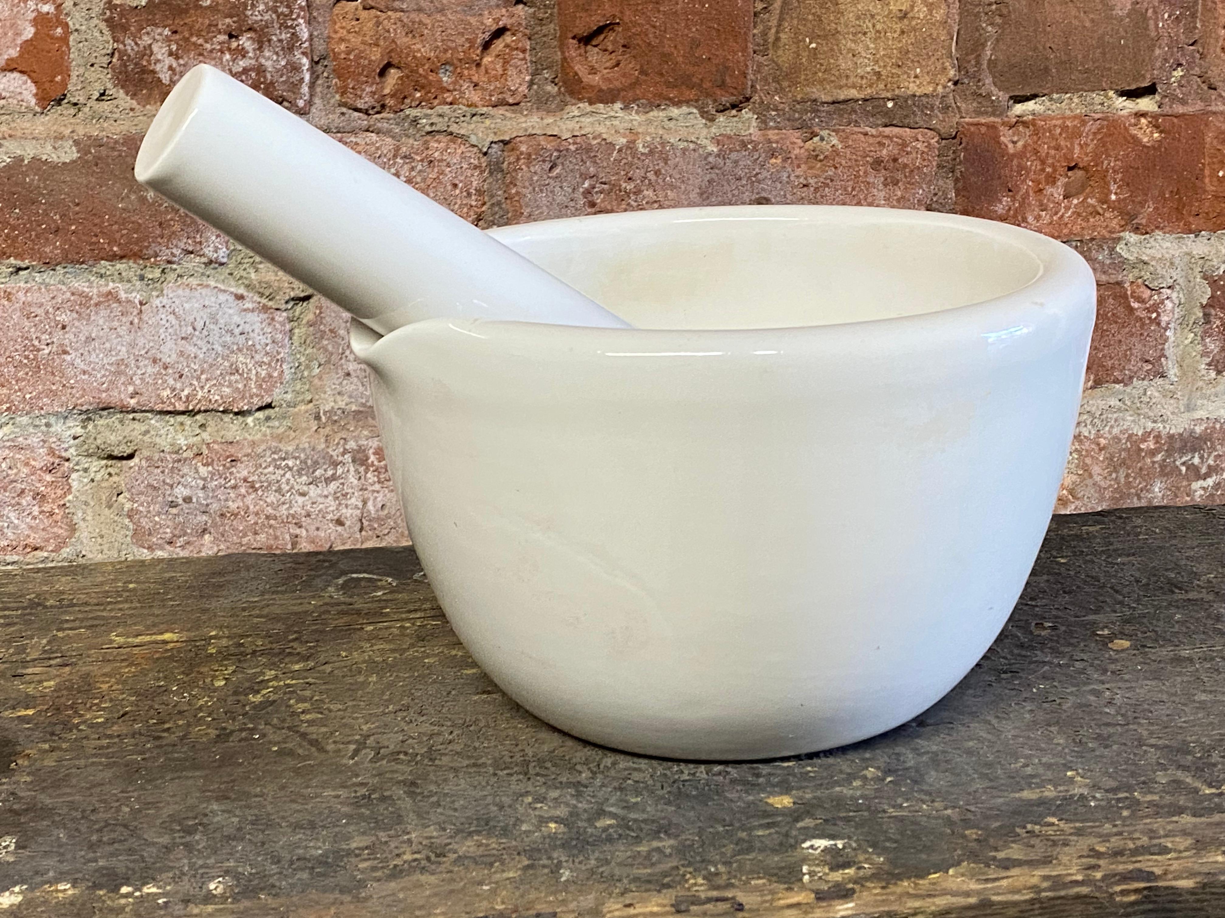 Art Deco Large Prohibition Era Coors Porcelain Mortar and Pestle