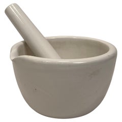 Large Prohibition Era Coors Porcelain Mortar and Pestle