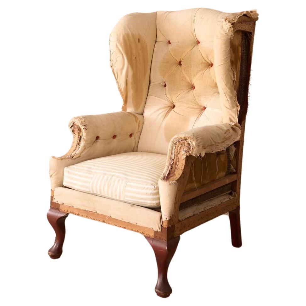 Large proportioned Victorian Wingback armchair For Sale