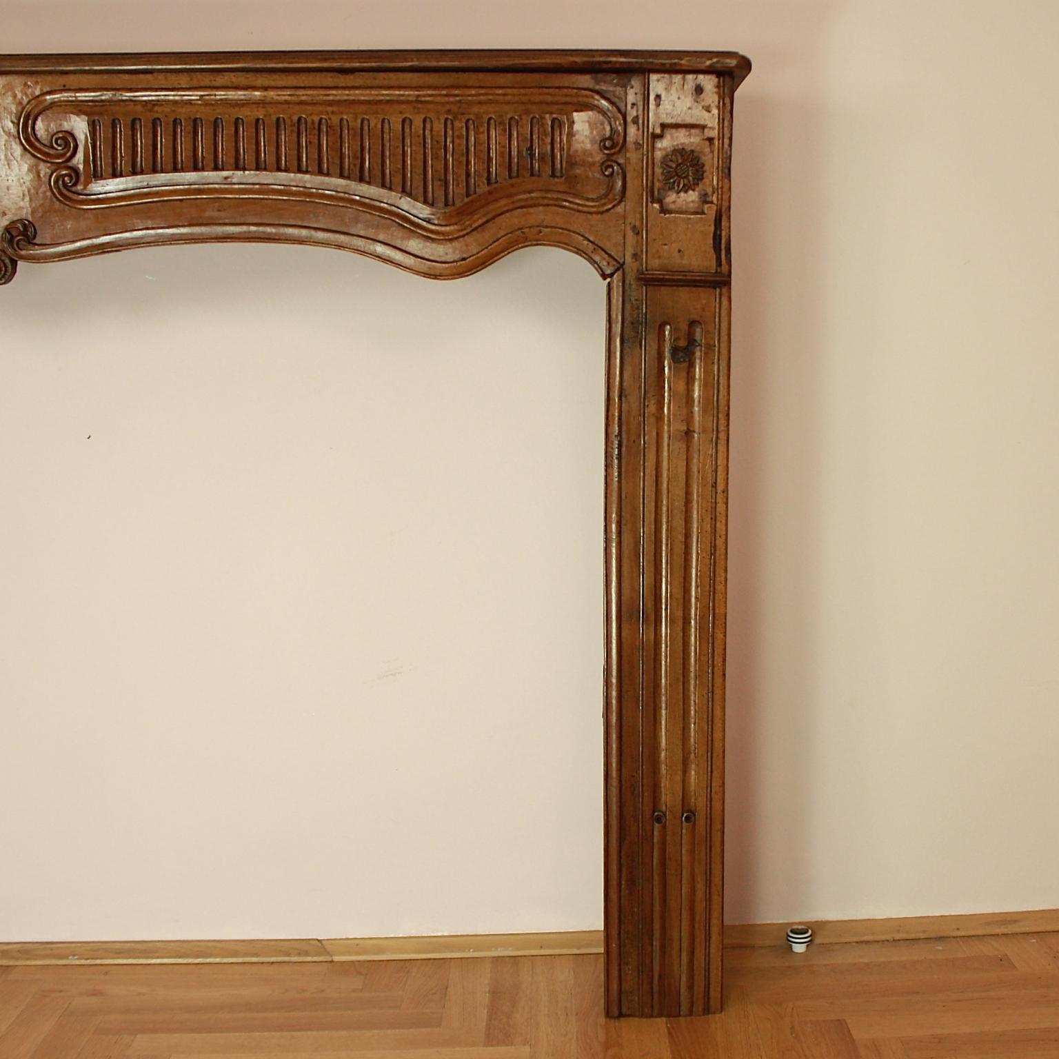 Large Provincial Walnut Fire Surround, Early 18th Century 1