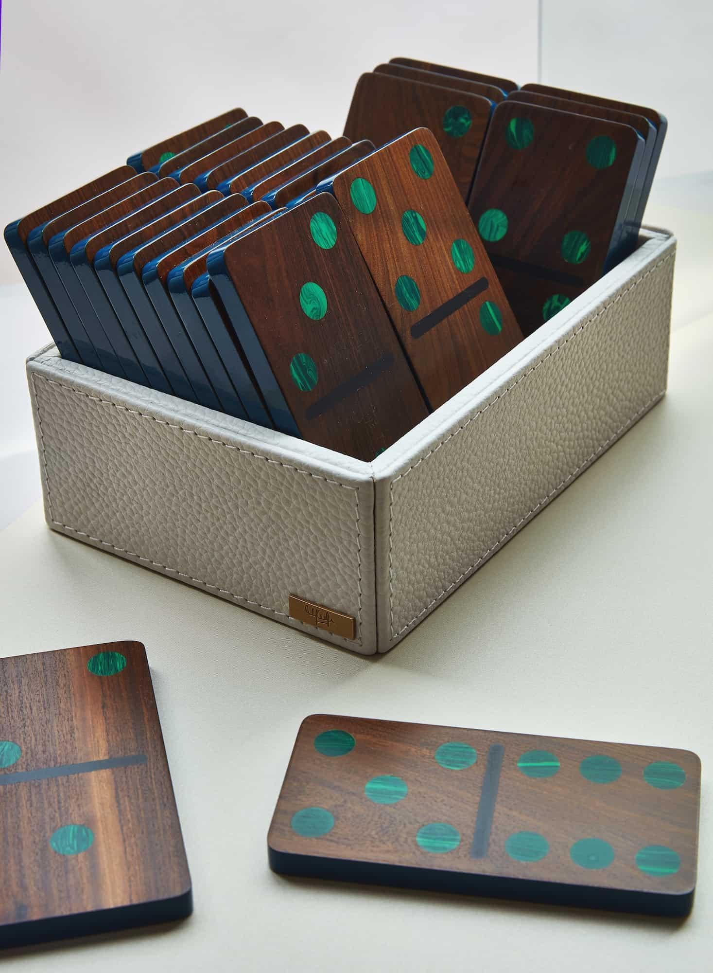 Post-Modern Large Pui Wood Domino Set by Marcela Cure For Sale