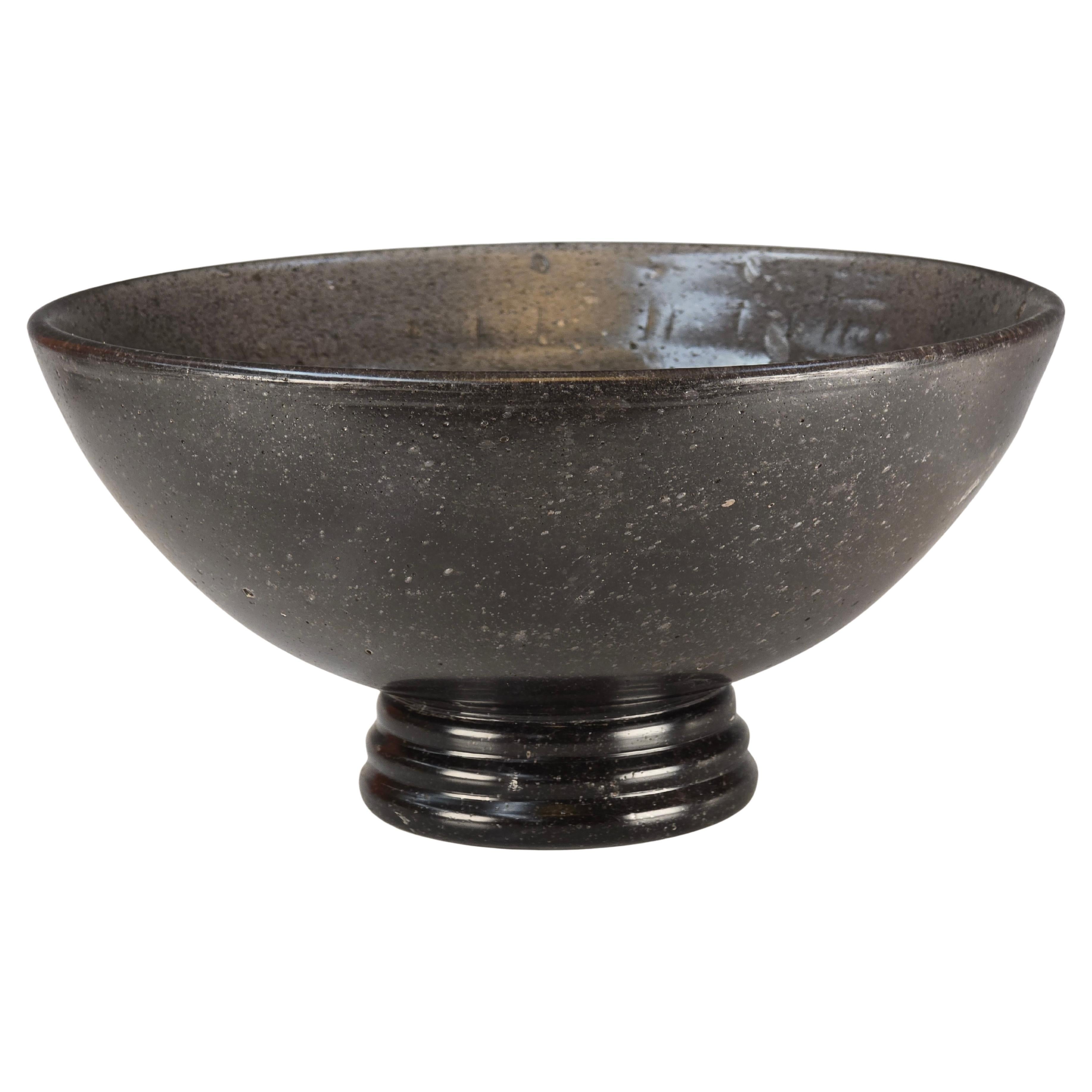 Grand bol à pied en verre Pulegoso Murano