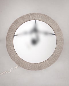 Large Pull-out Round Lucite Backlit Make-up Mirror by Hillebrand, Germany 1960's