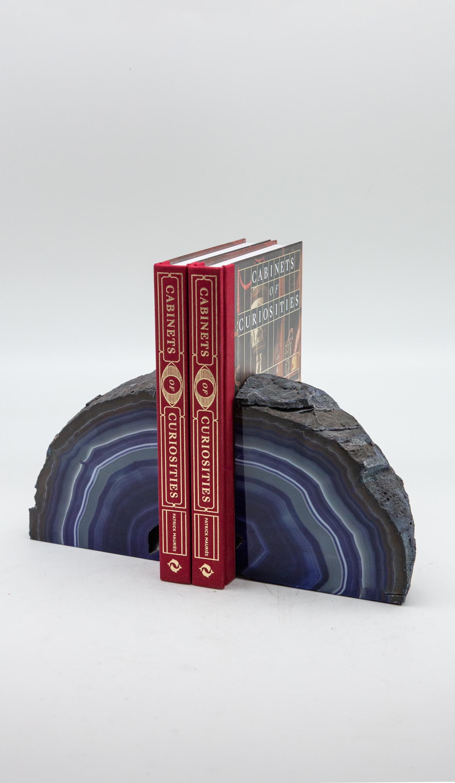 Large Purple Agate Bookends In Distressed Condition In New York, NY