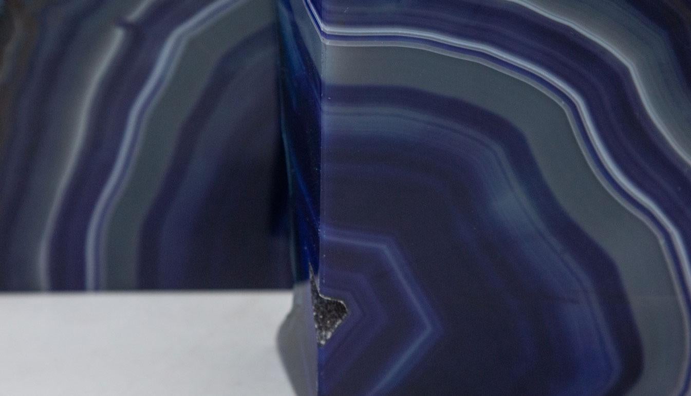 Contemporary Large Purple Agate Bookends