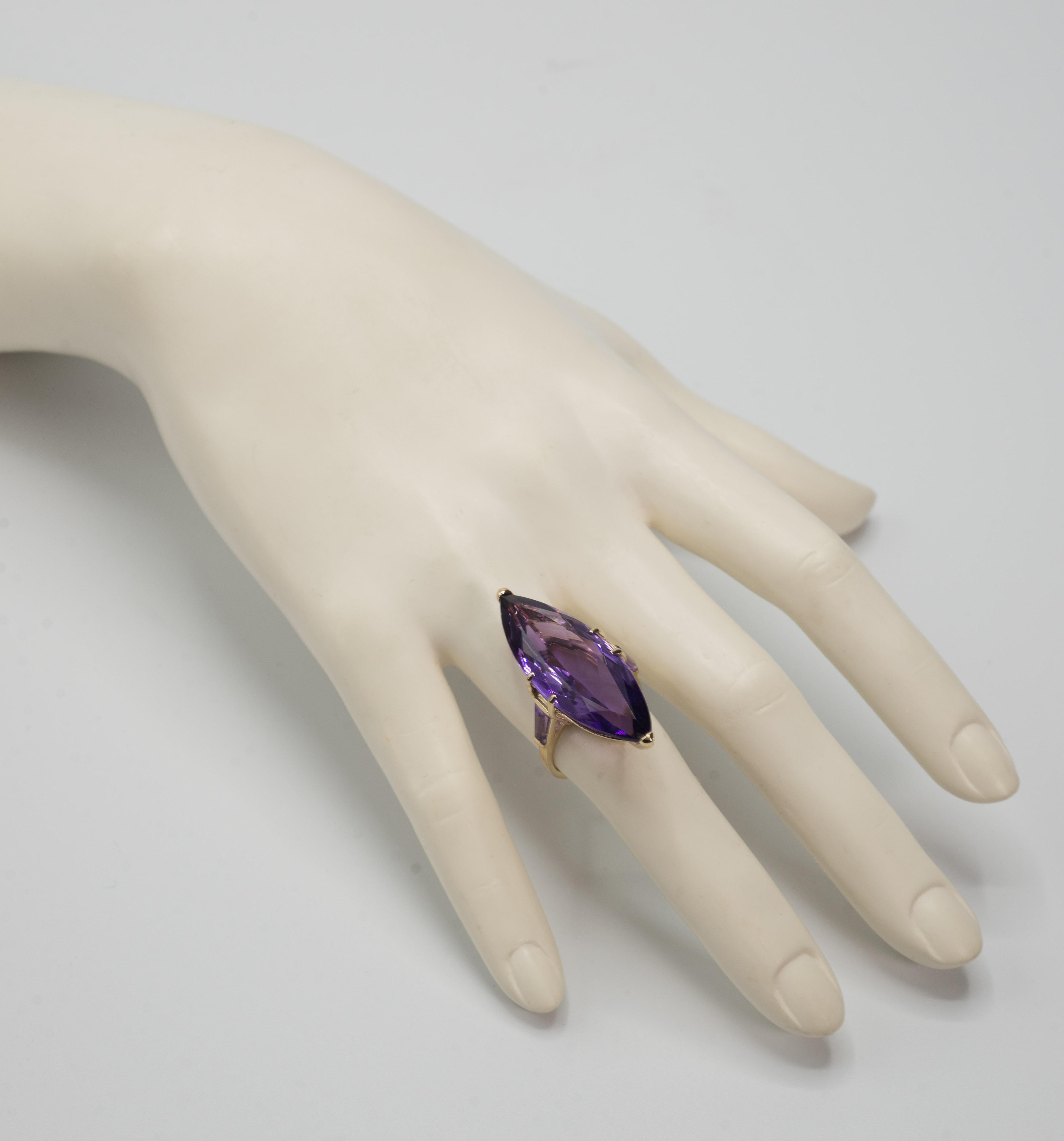 amethyst marquise ring