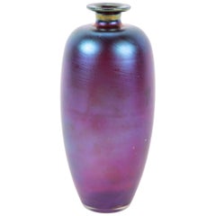 Large Purple and Iridescent Glass Vase by Loetz