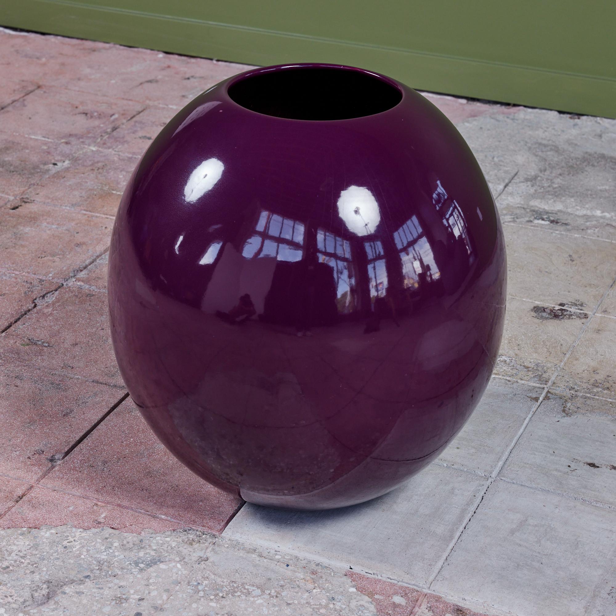 purple ceramic planter large