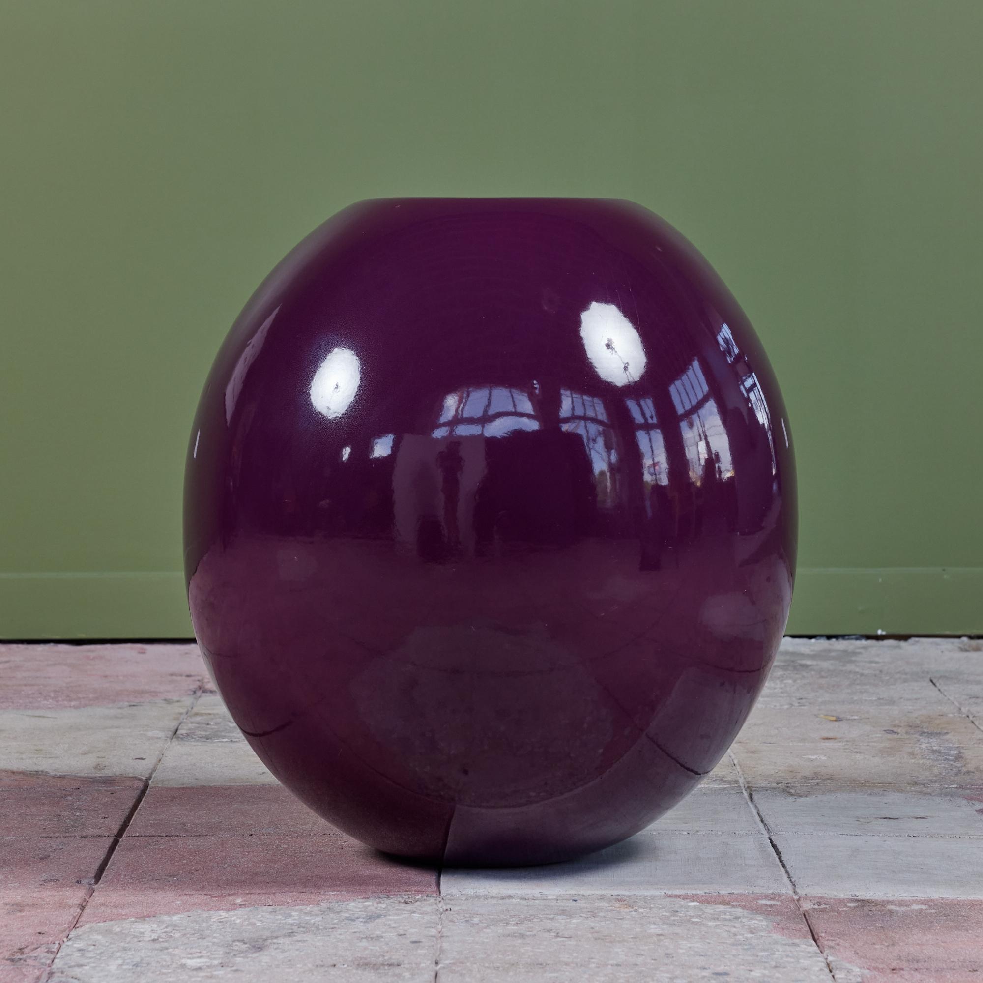 Glazed Large Purple Egg Planter by Marilyn Kay Austin for Architectural Pottery For Sale