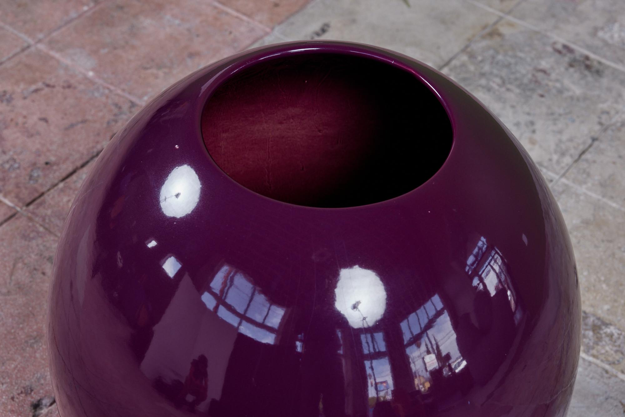 Large Purple Egg Planter by Marilyn Kay Austin for Architectural Pottery In Excellent Condition For Sale In Los Angeles, CA
