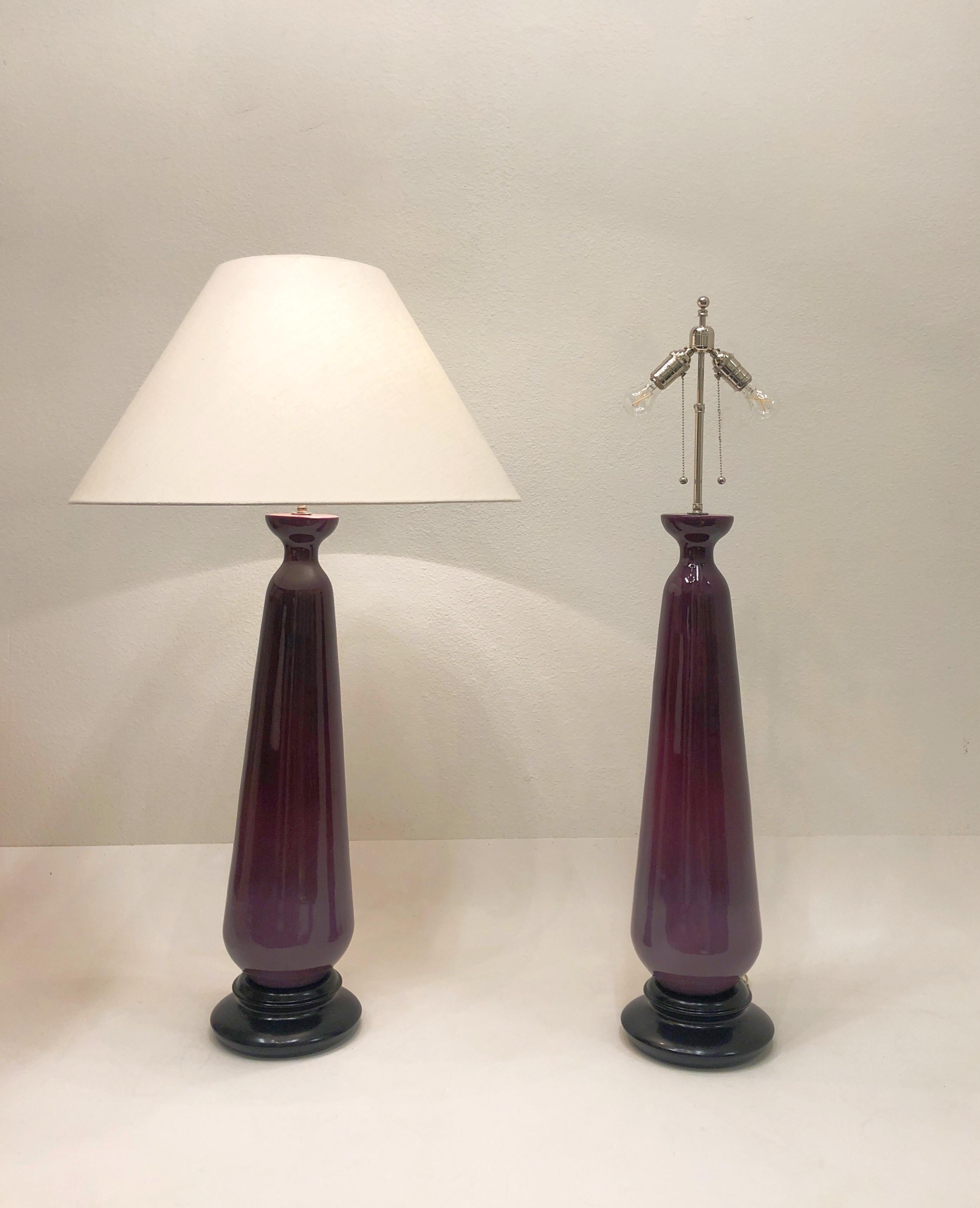 bedside lamps purple