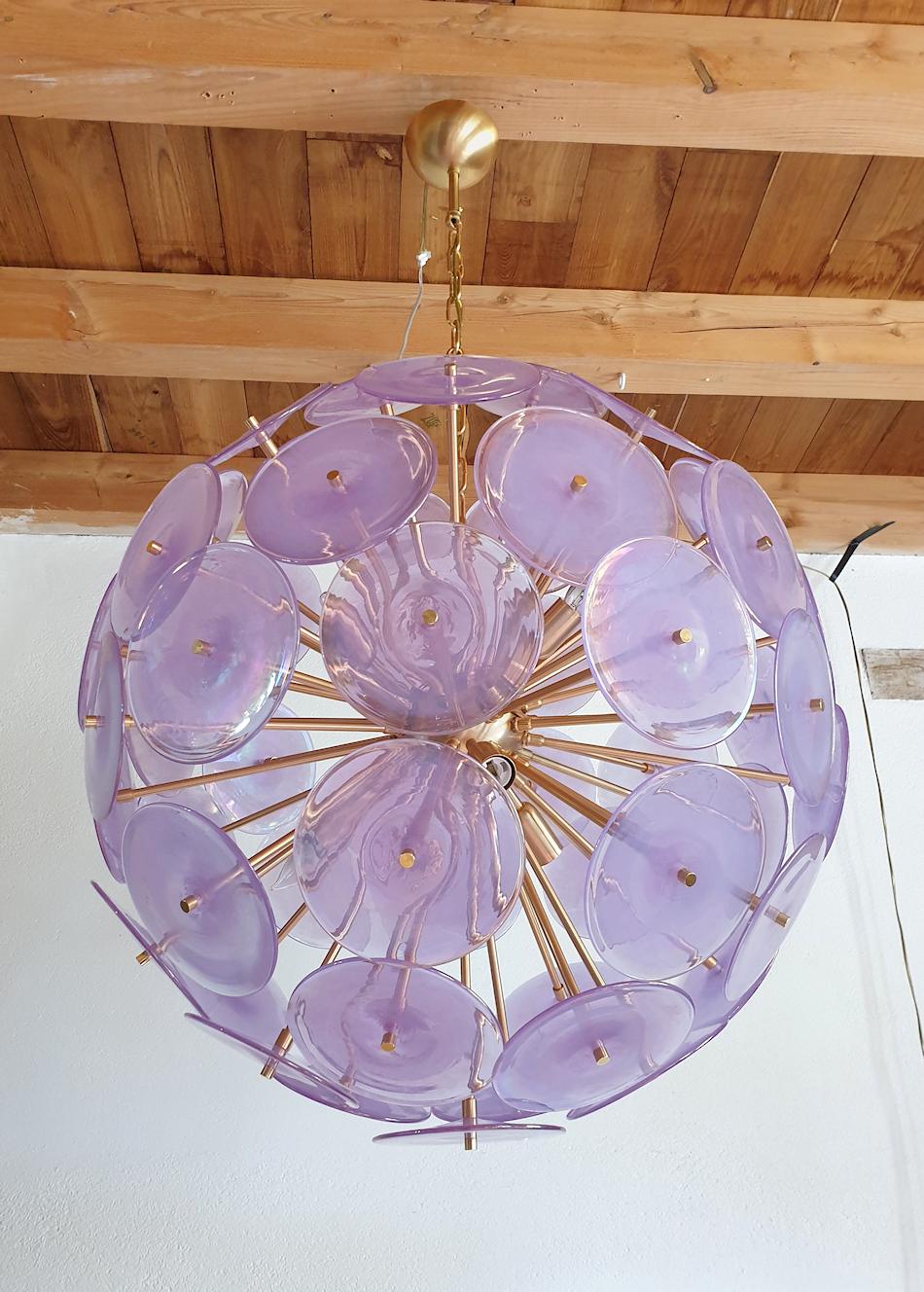purple chandeliers