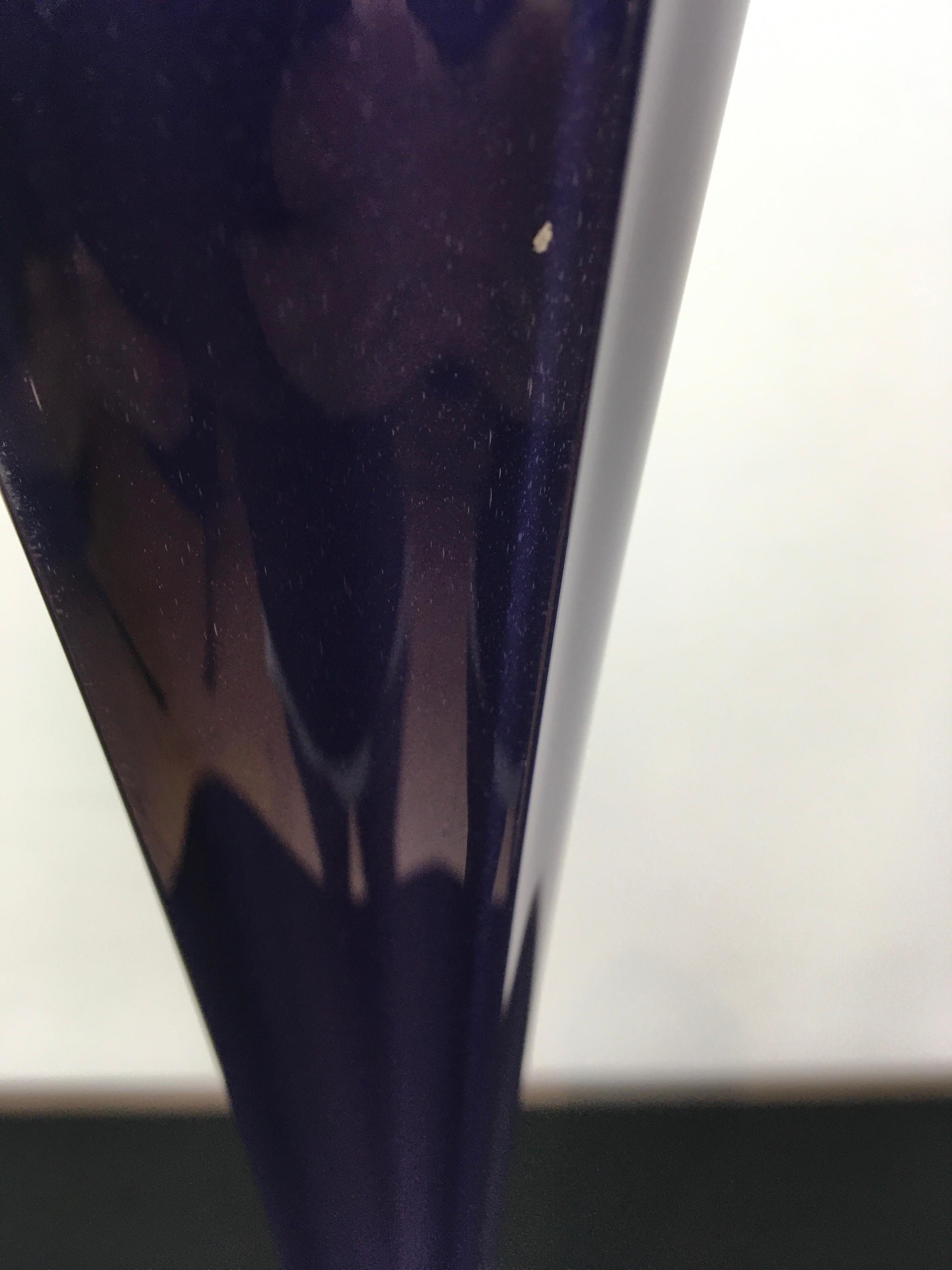 Grand vase violet JM Studio Glass, vase de sol, vase à bourgeons, Portugal, années 1980 en vente 6