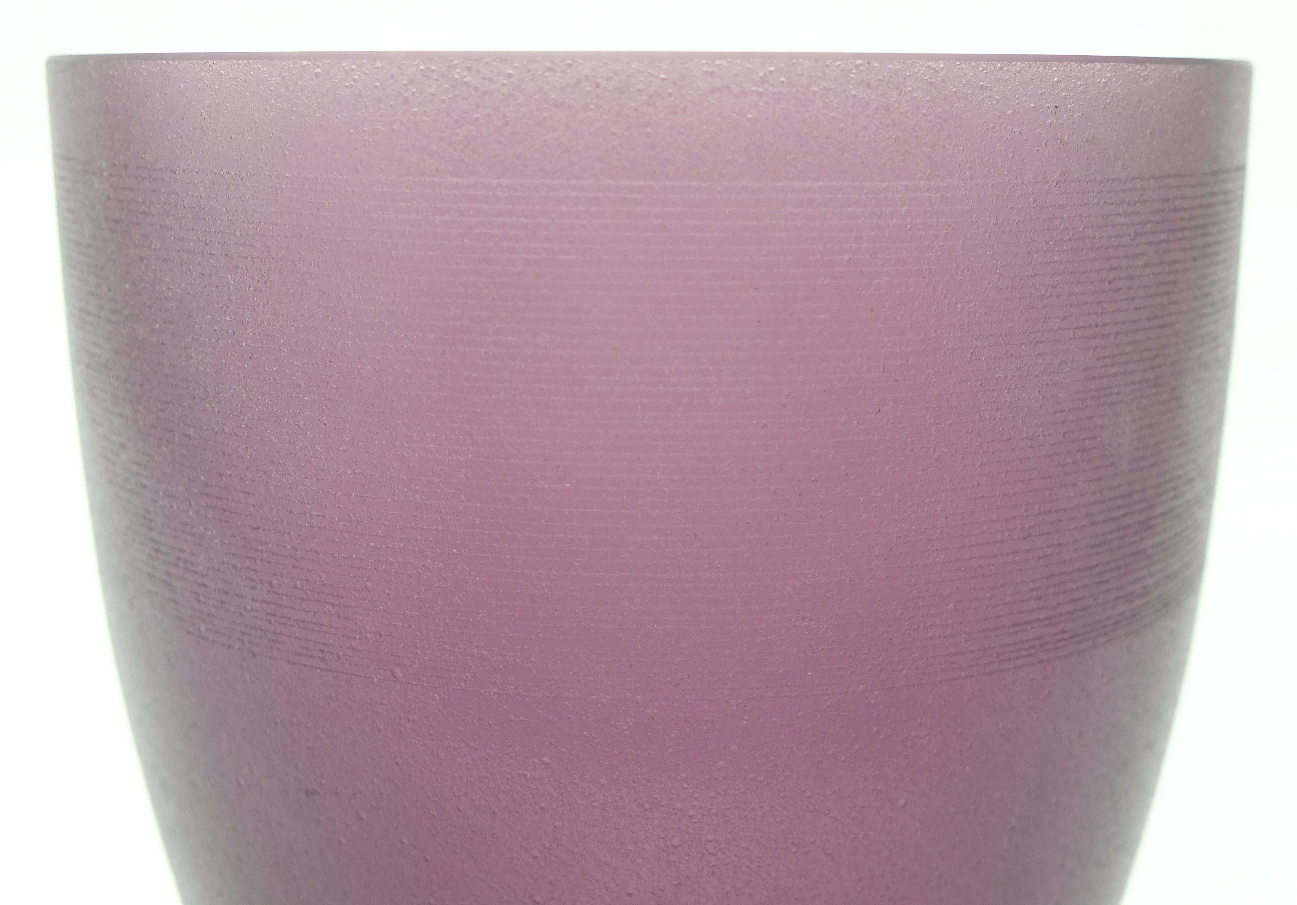 Contemporary Large Purple Murano Glass Vase by Barbini