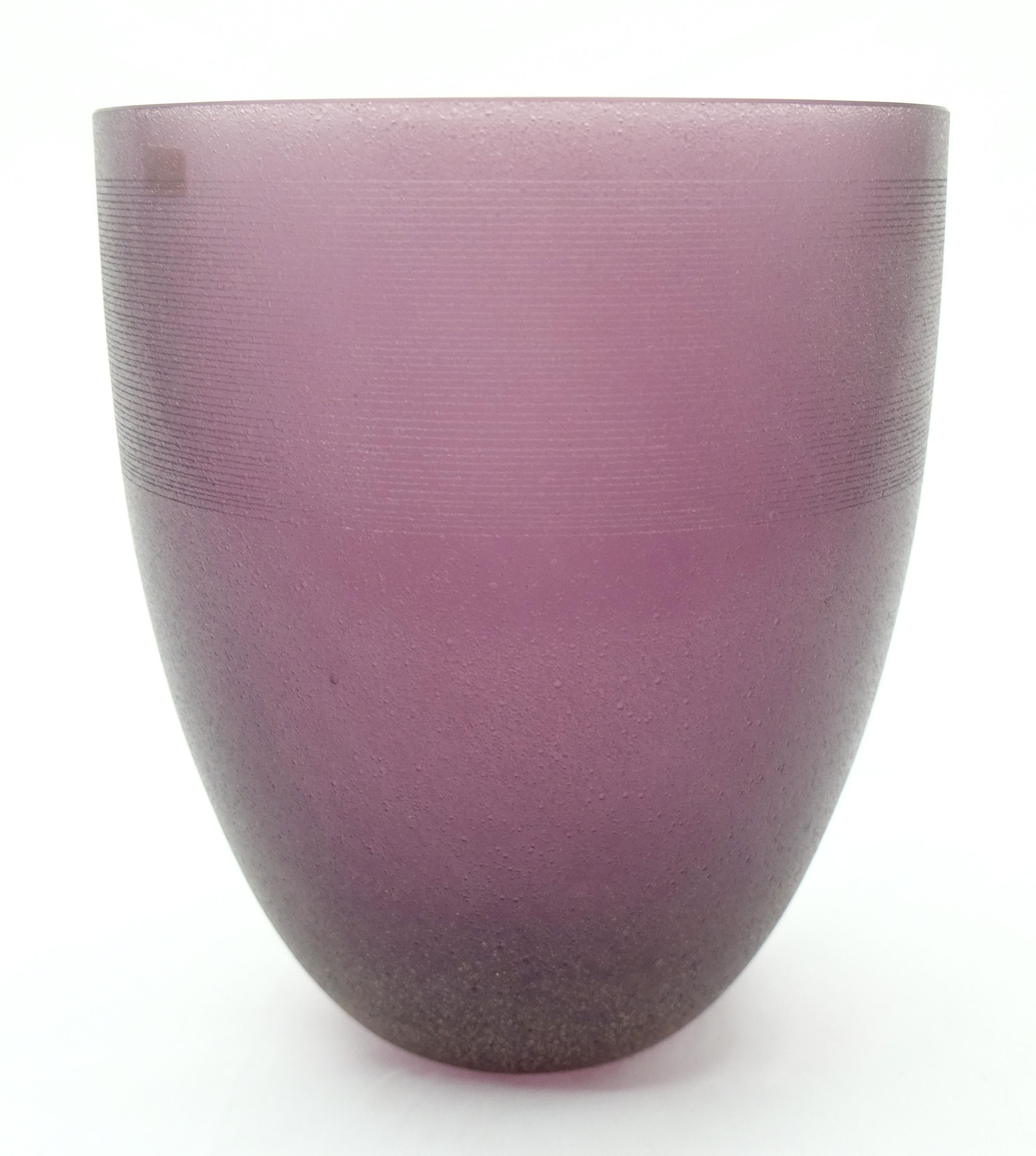 Large Purple Murano Glass Vase by Barbini 2