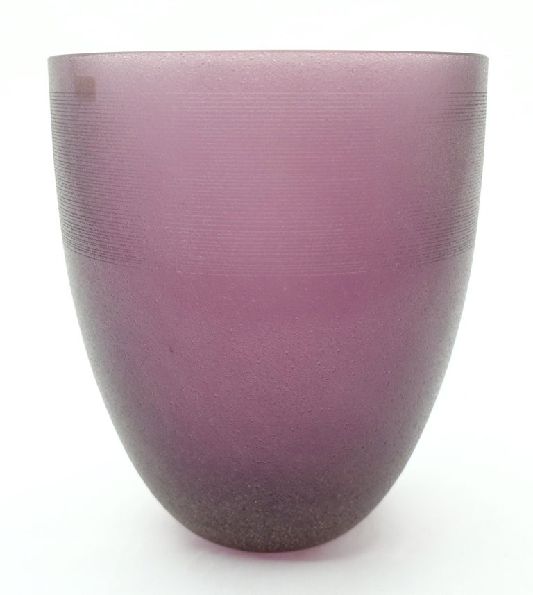 Large Purple Murano Glass Vase by Barbini at 1stDibs
