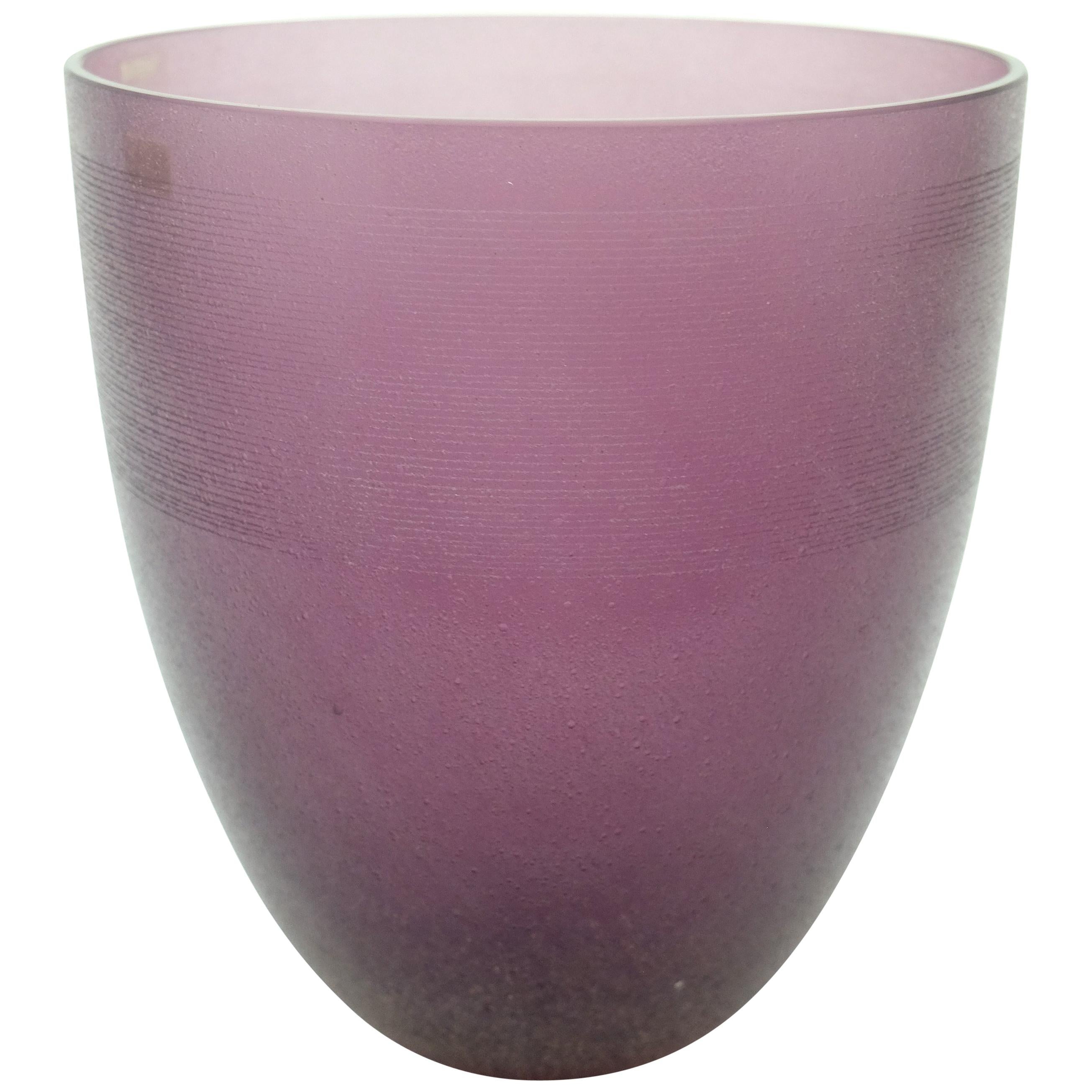 Large Purple Murano Glass Vase by Barbini