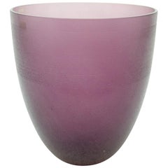 Large Purple Murano Glass Vase by Barbini