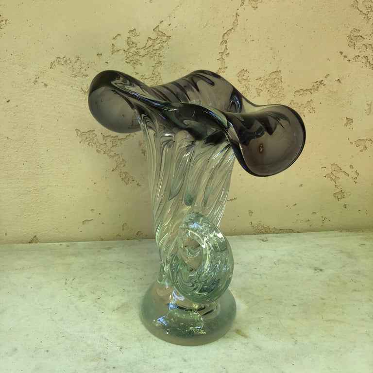 Large Purple Murano Glass Vase, circa 1960 For Sale at 1stDibs large