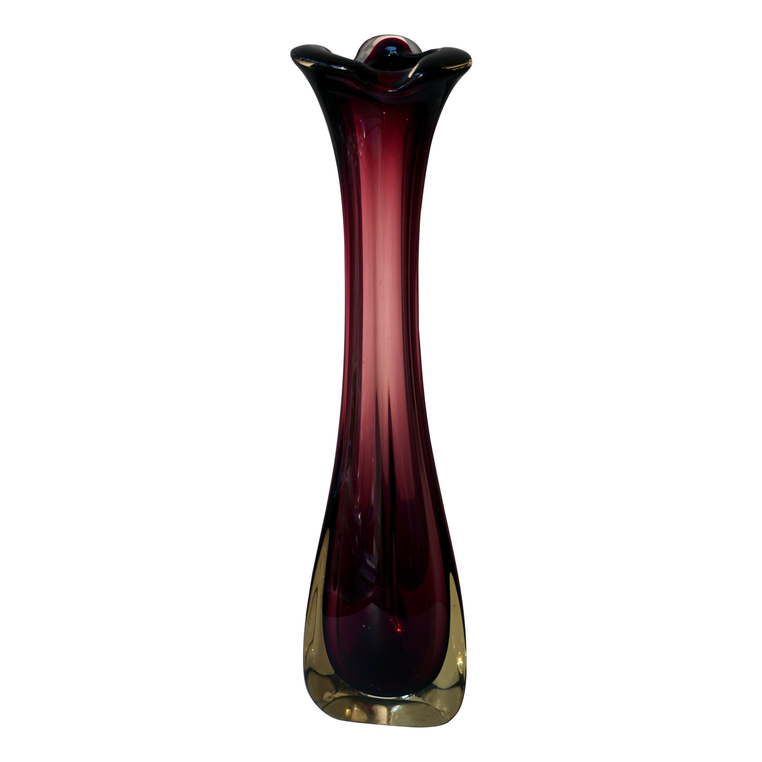 Large Purple Murano Glass Vase