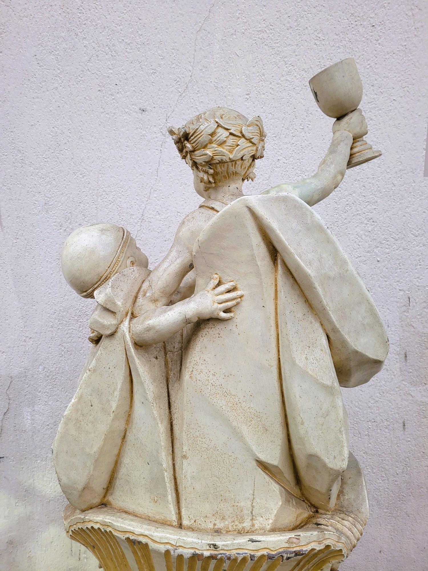 Grande scultura di putti in legno laccato, Italia, XIX secolo in vendita 9