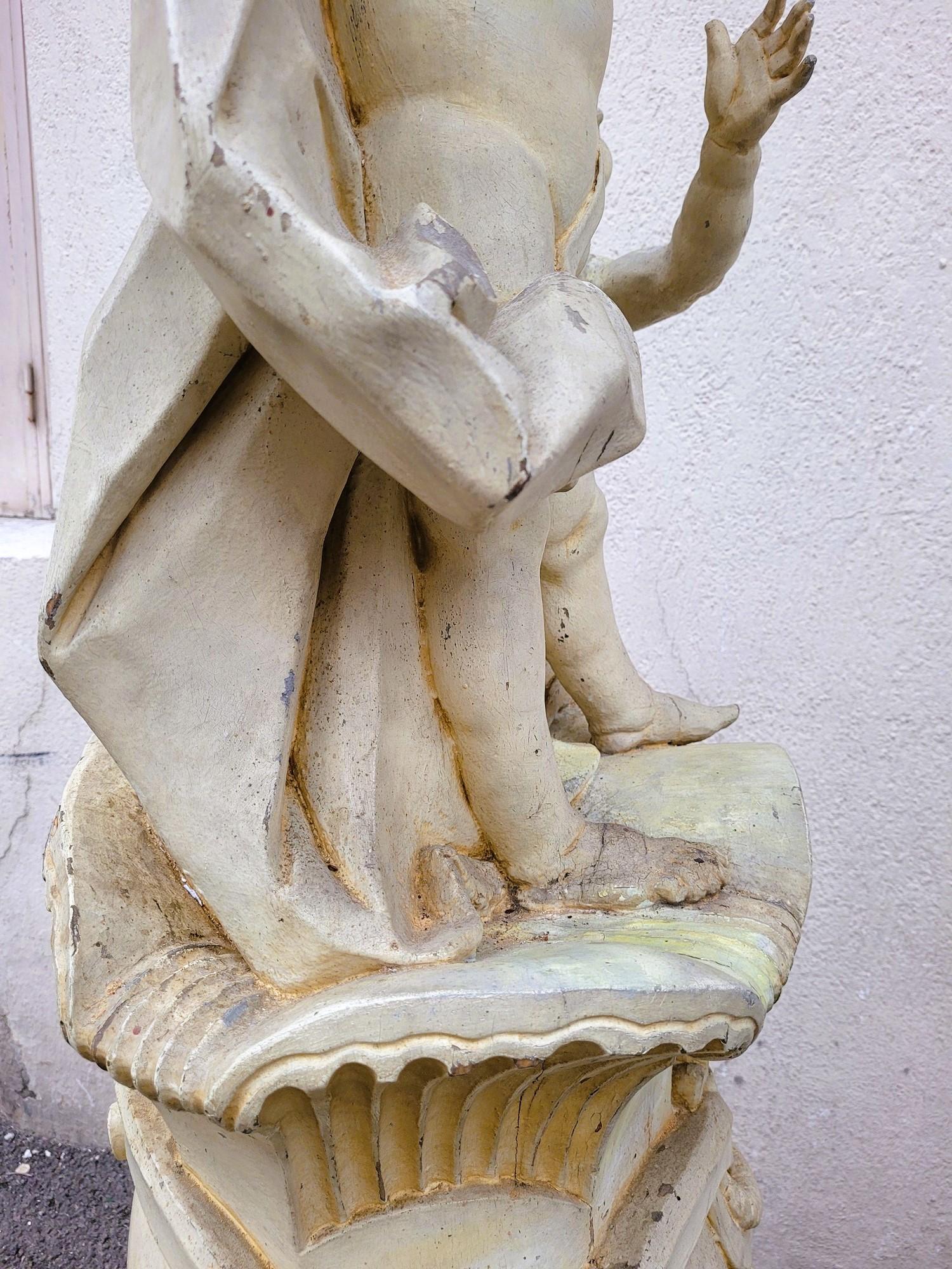 Grande scultura di putti in legno laccato, Italia, XIX secolo in vendita 11