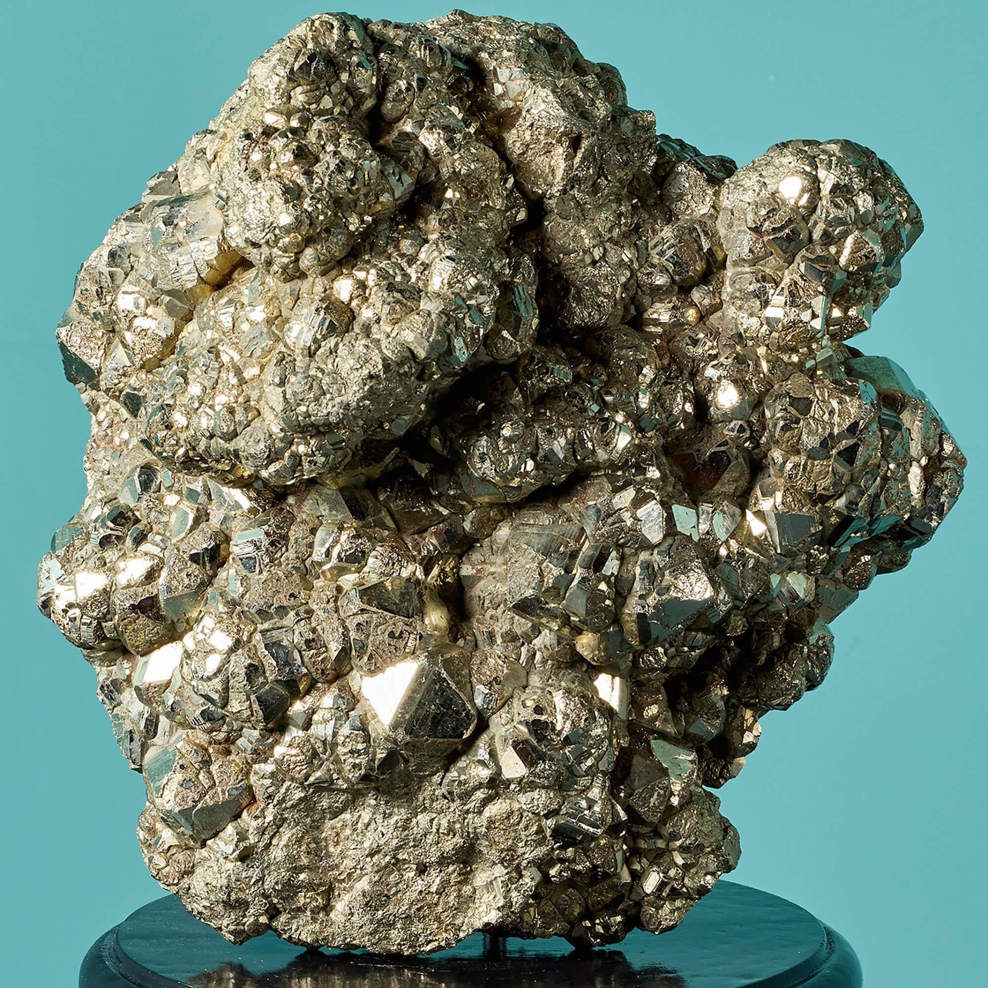 Large Pyrite Cluster Specimen In Fair Condition For Sale In Wormelow, Herefordshire