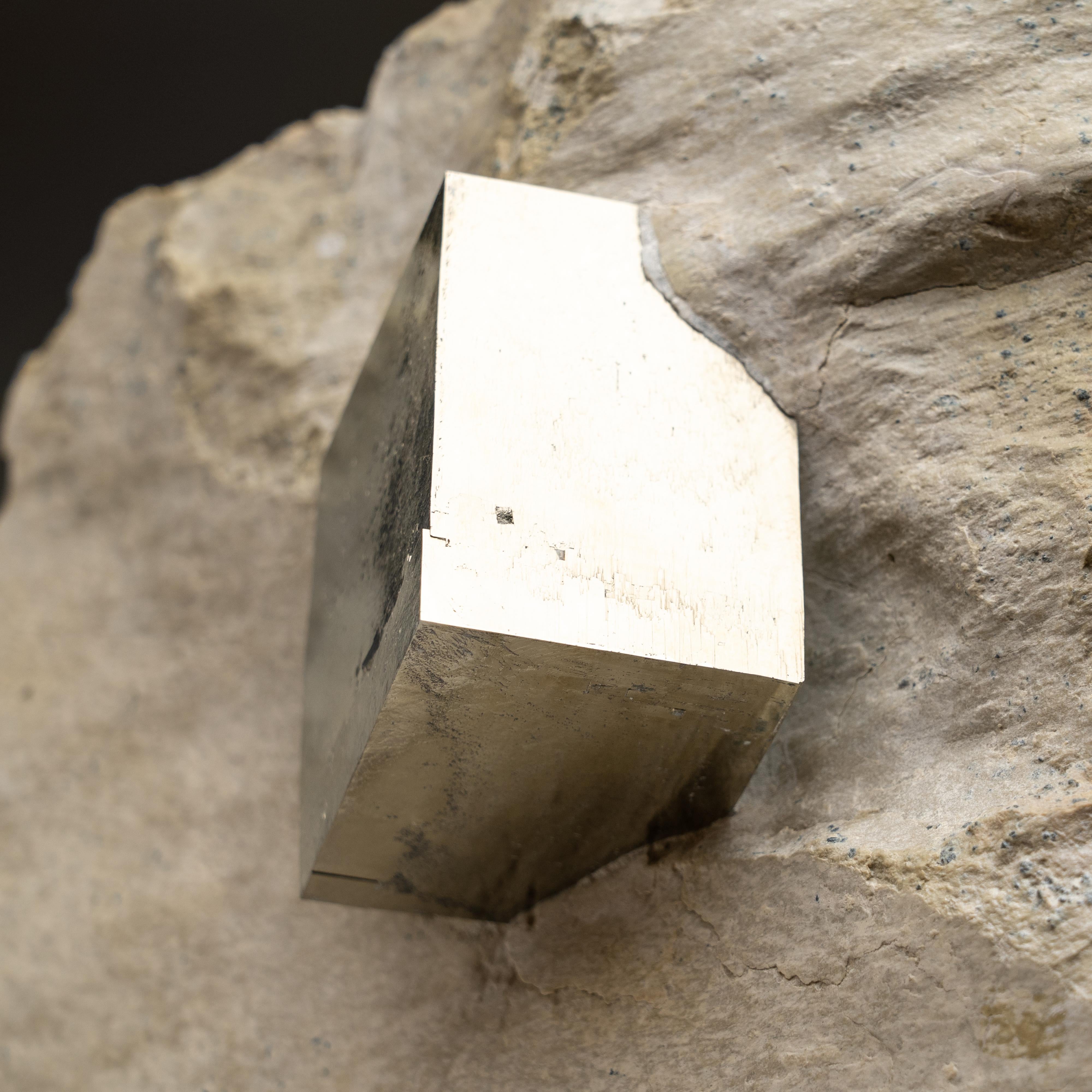 Large Pyrite on Matrix From Victoria Mine, Navajún, La Rioja, Spain For Sale 2