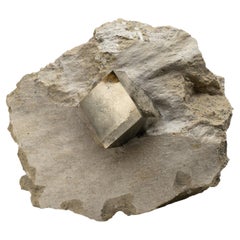 Antique Large Pyrite on Matrix From Victoria Mine, Navajún, La Rioja, Spain