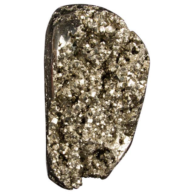 Peruvian Pyrite Specimen with Cubic Crystals, Mounted Display For Sale ...