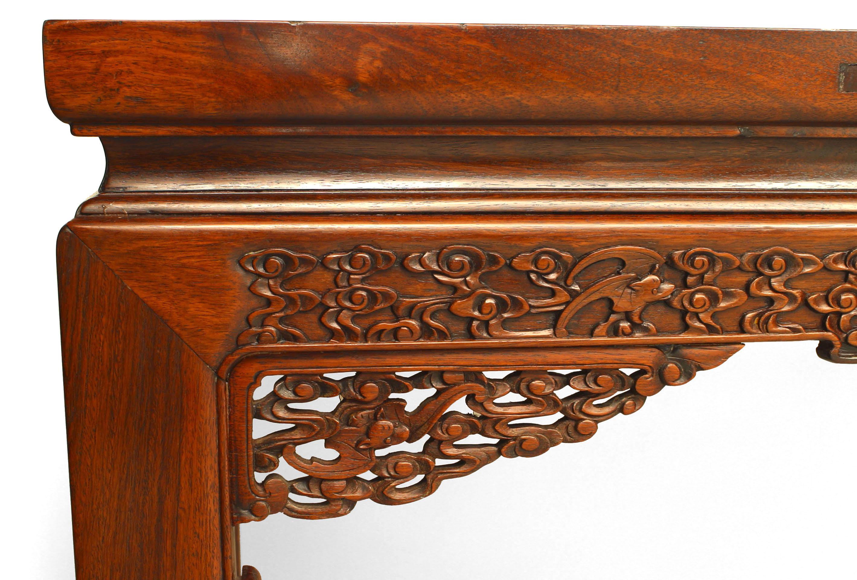 Chinese Carved Hardwood Console Table For Sale 2