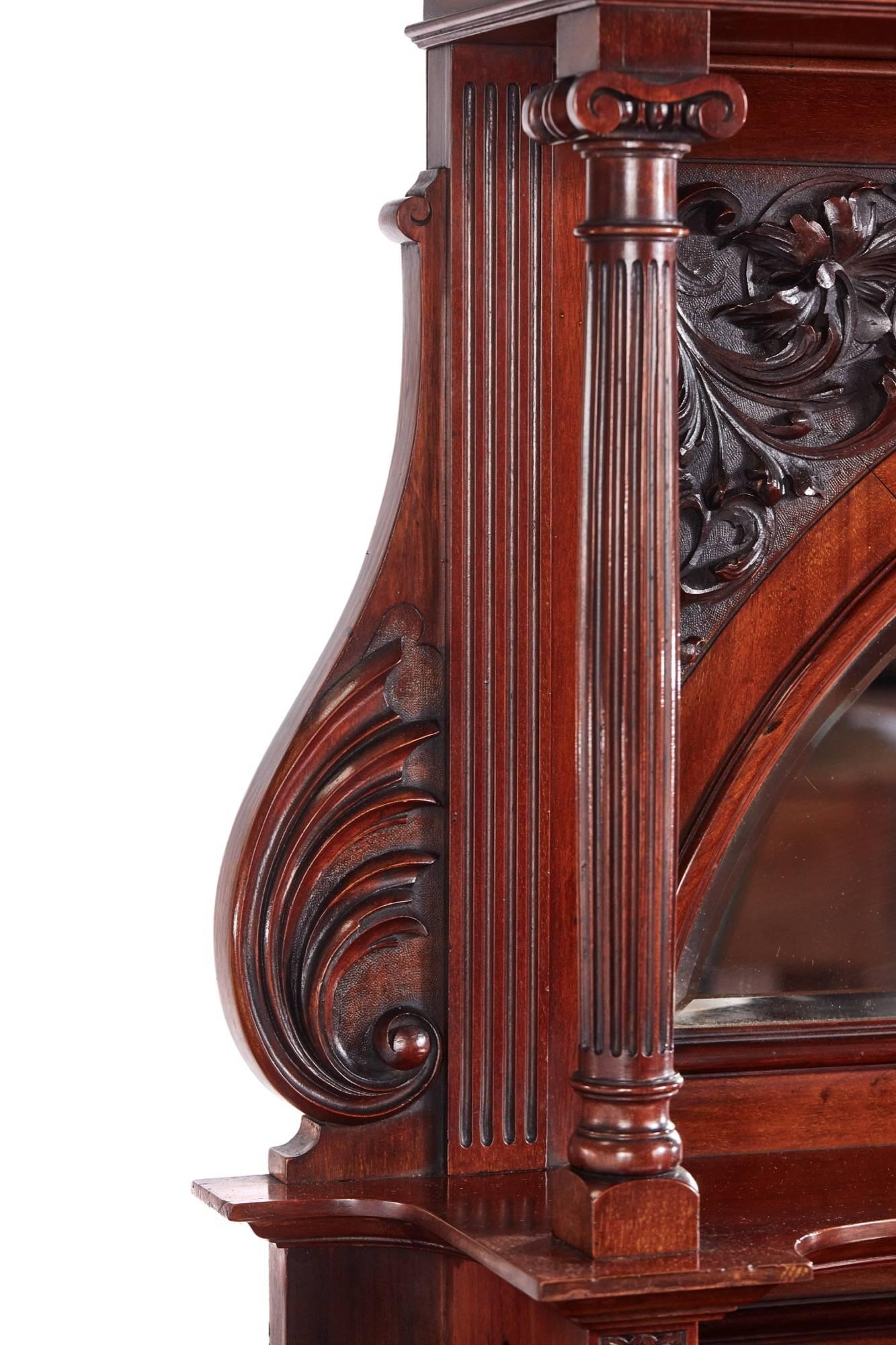 Large Quality Antique Carved Mahogany Sideboard by Maples For Sale 8