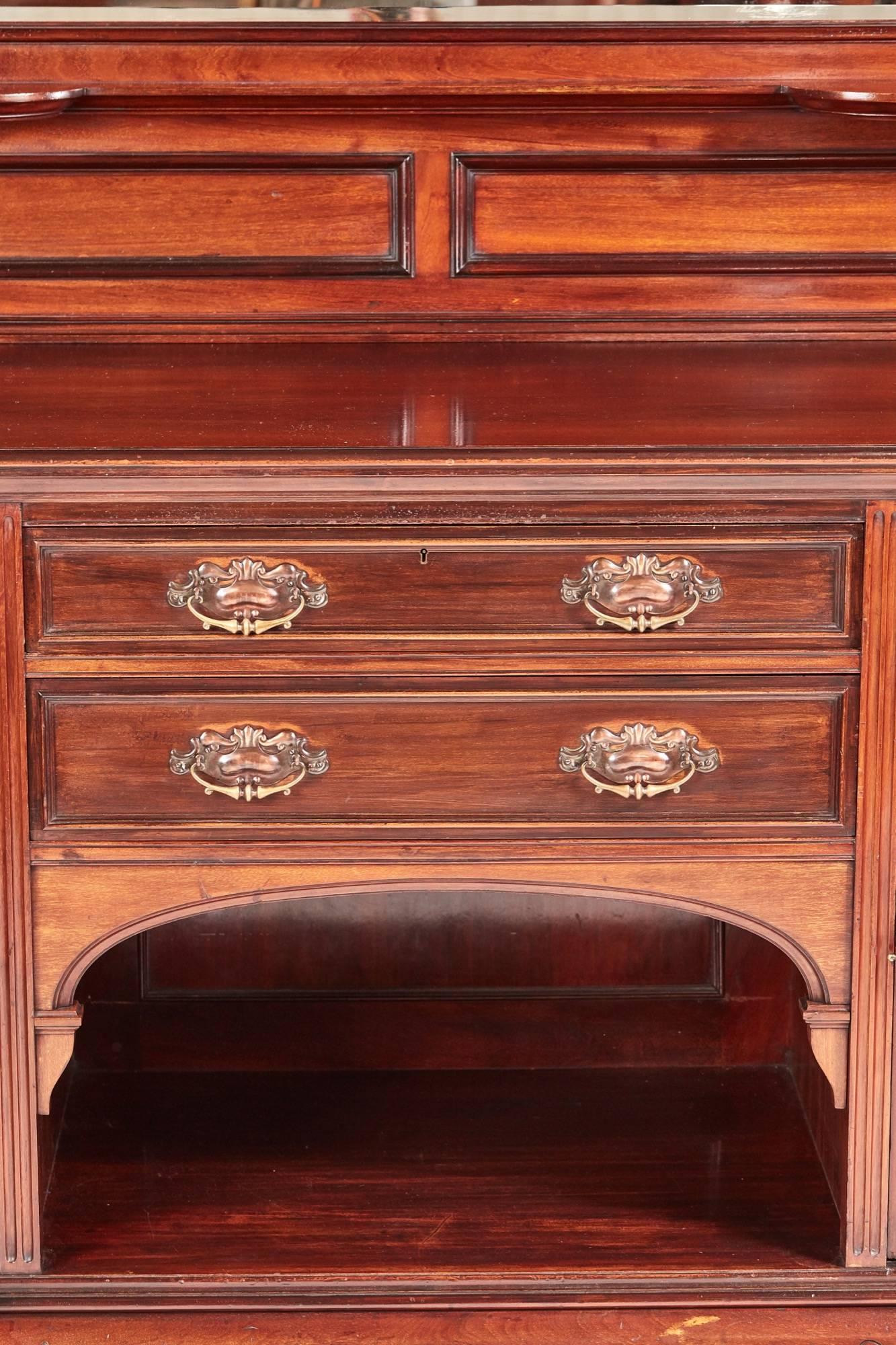 Victorian Large Quality Antique Carved Mahogany Sideboard by Maples For Sale