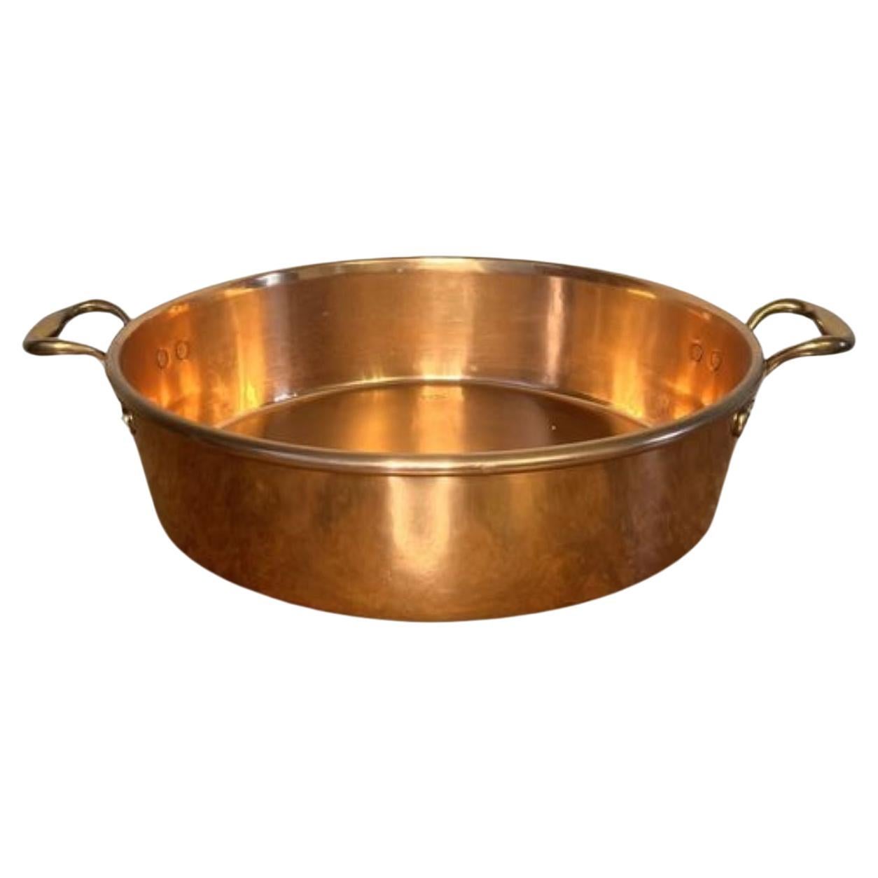 Large quality antique George III copper pan For Sale