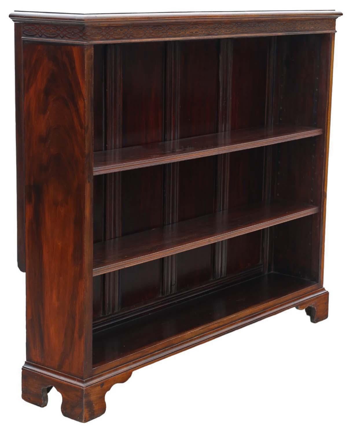 Inizio XX secolo Grande libreria regolabile in legno di noce rosso antico di qualità - CIRCA 1900 in vendita