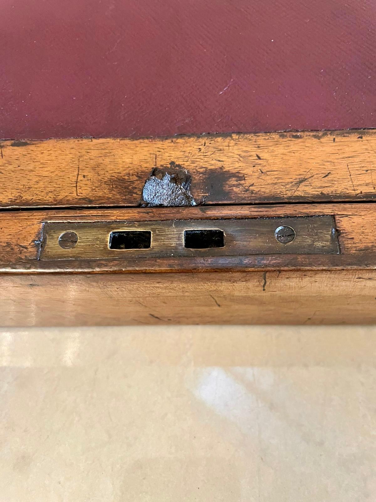 Large Quality Antique Victorian Burr Walnut Tunbridge Ware Inlay Writing Box  1