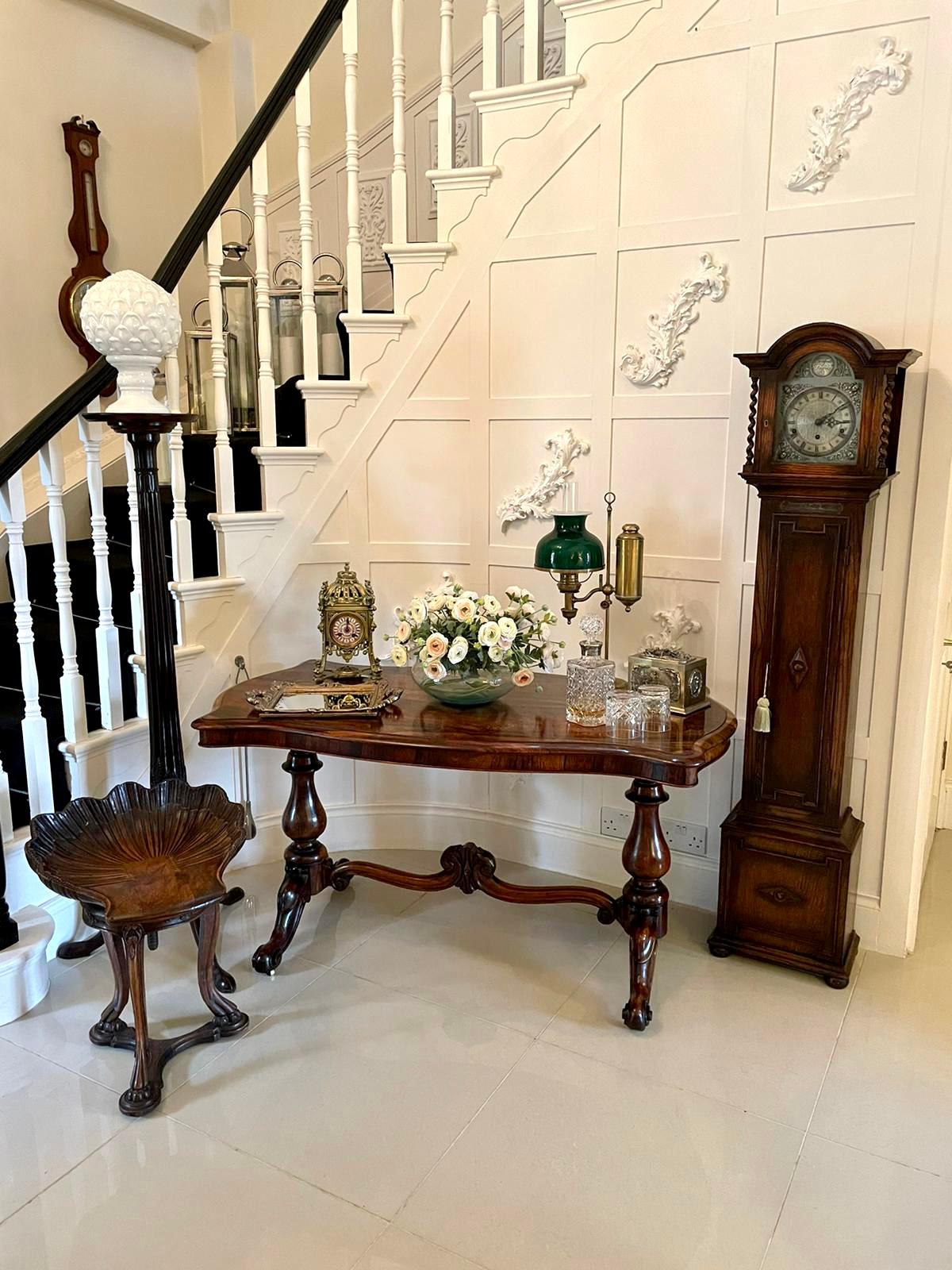 19th Century Large Quality Antique Victorian Carved Rosewood Centre Table For Sale