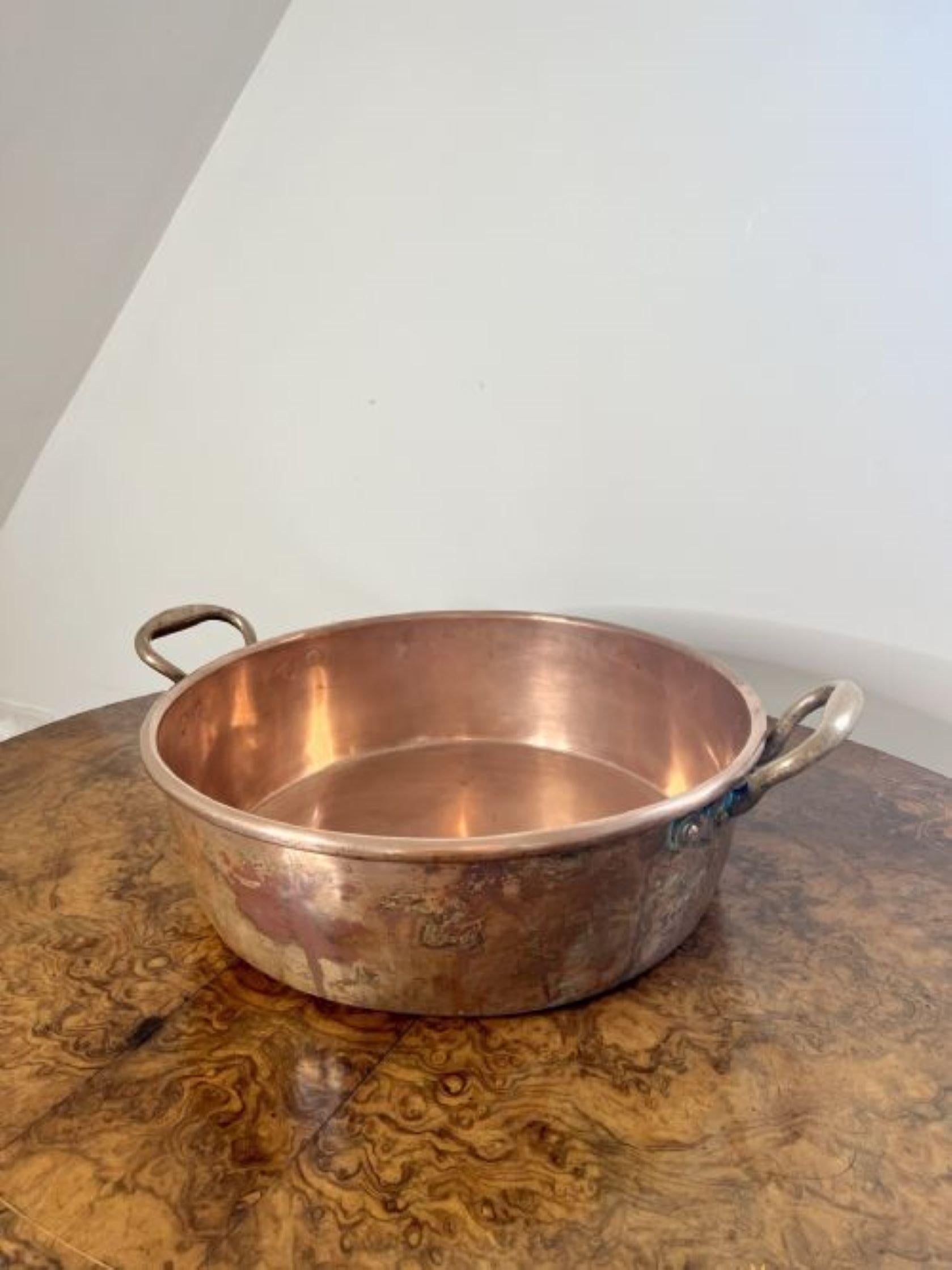 19th Century Large quality antique Victorian Hodges & Sons copper pan  For Sale